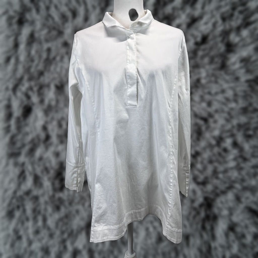 Soft Surroundings Soft Surroundings Cotton Tunic Blouse White Medium Women Size L / US 10 / IT 46 - 1 Thumbnail