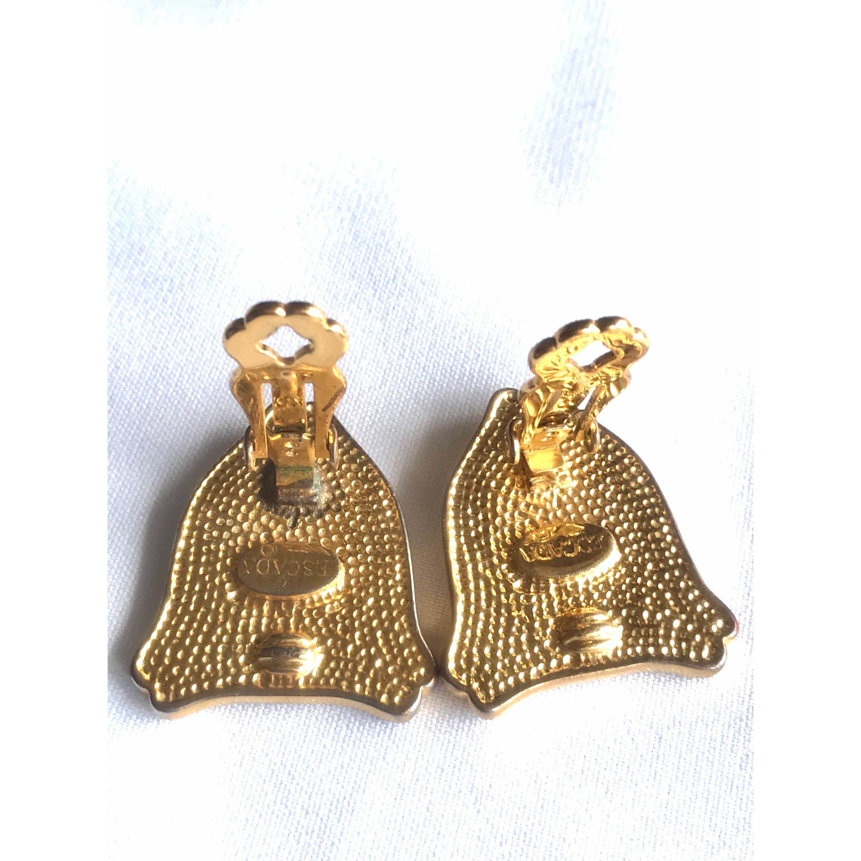 Escada Vintage ESCADA navy and golden flag design earrings. Size ONE SIZE - 6 Thumbnail