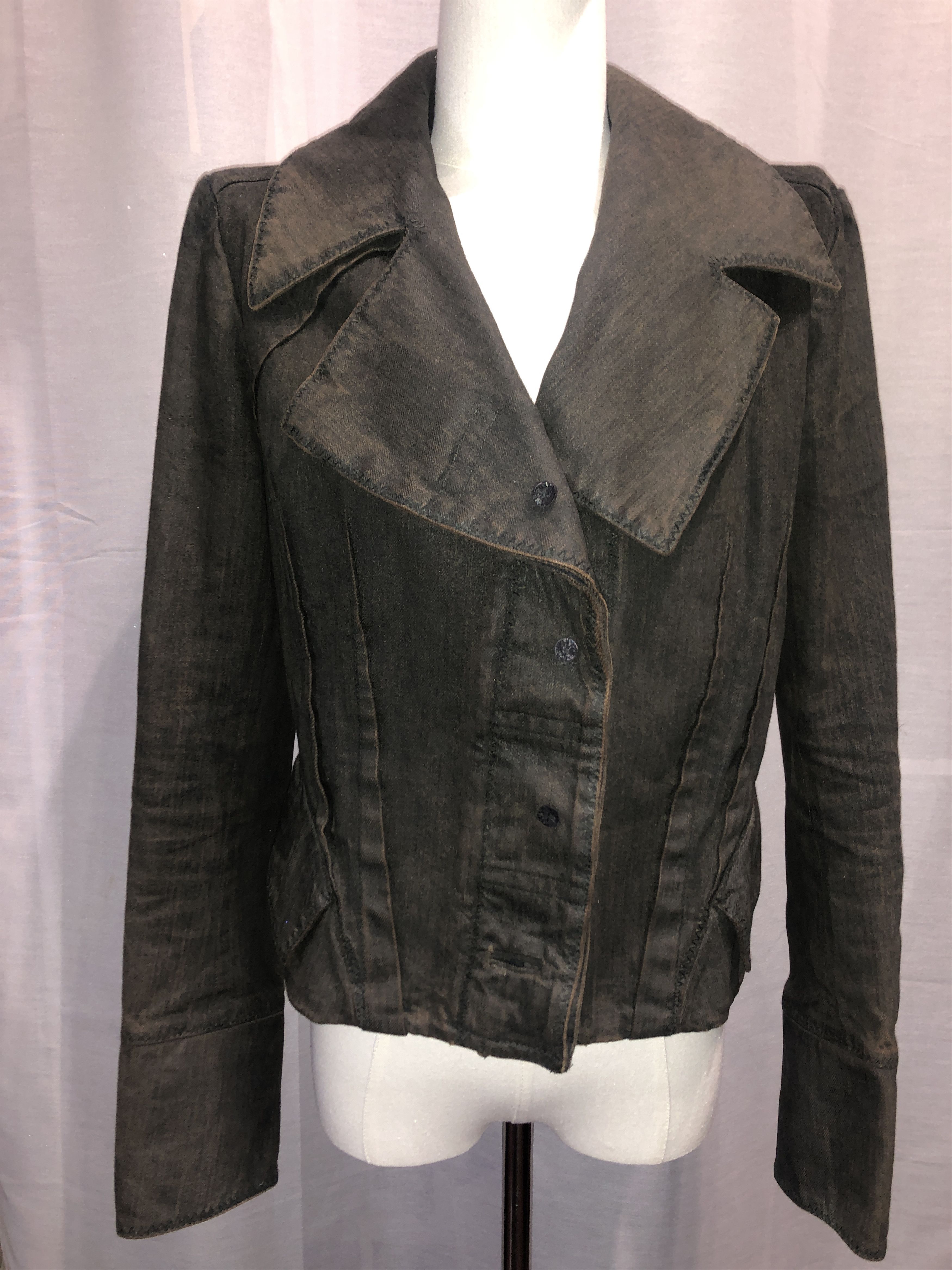John Galliano Piratesque Asymmetric Denim Jacket Size L / US 10 / IT 46 - 21 Thumbnail