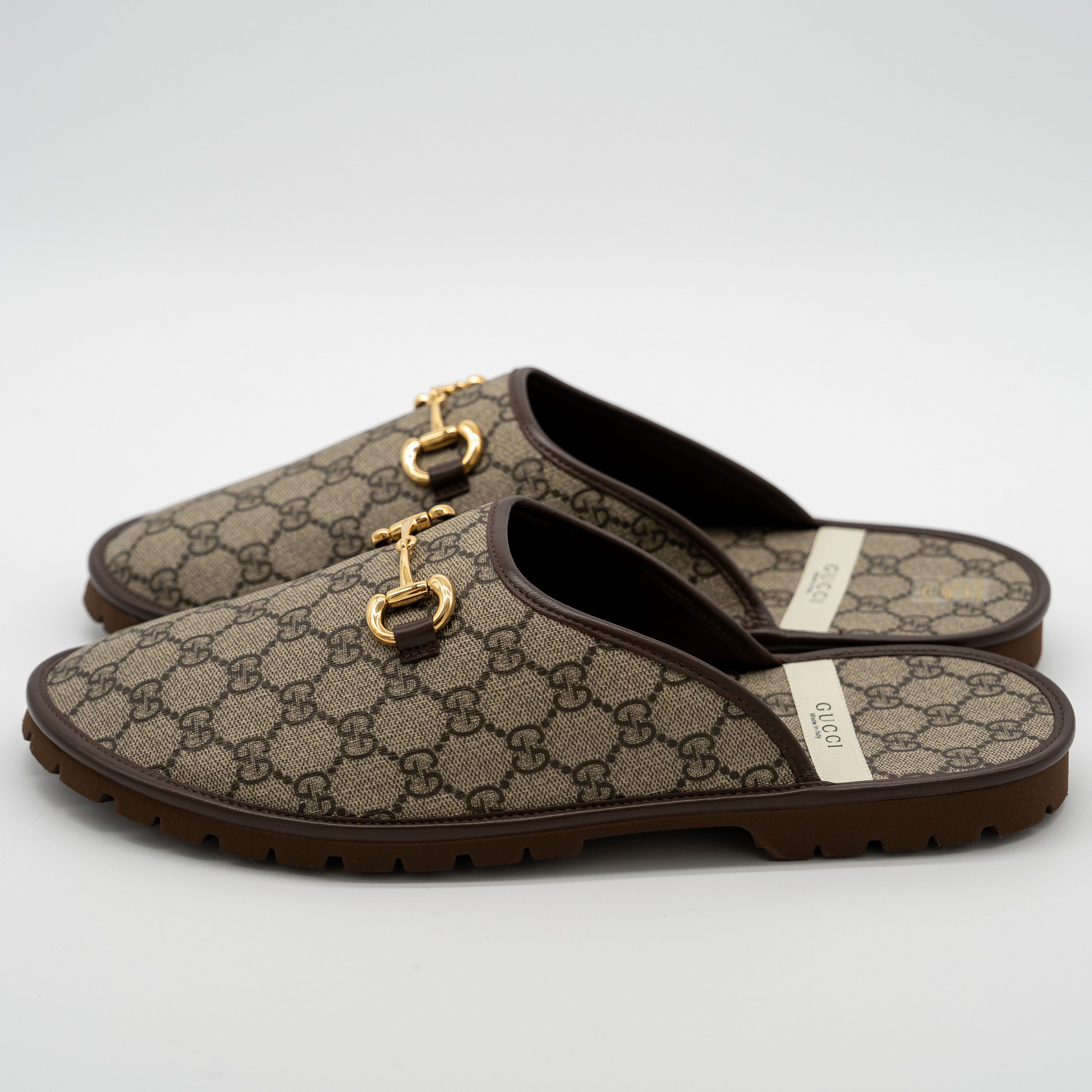 Gucci Gucci Horsebit GG Mule Slippers Canvas Beige Brown Size US 13 / EU 46 - 4 Thumbnail
