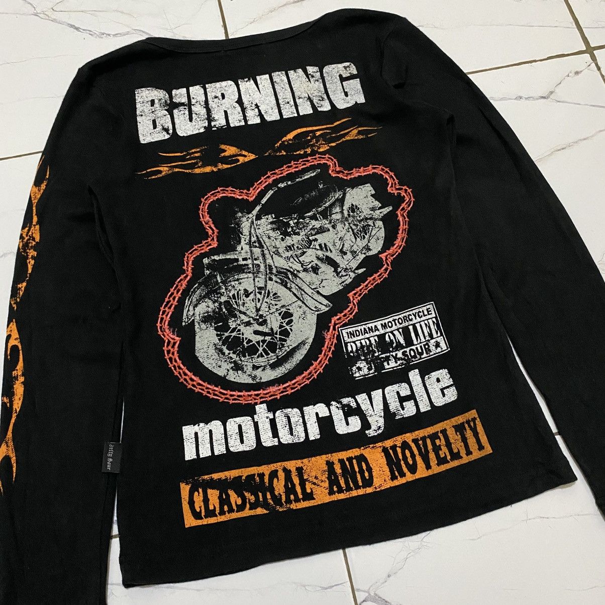 If Six Was Nine 2000s Jeffy Sour “Indiana Motorcycle” Longsleeve Size M / US 6-8 / IT 42-44 - 6 Thumbnail