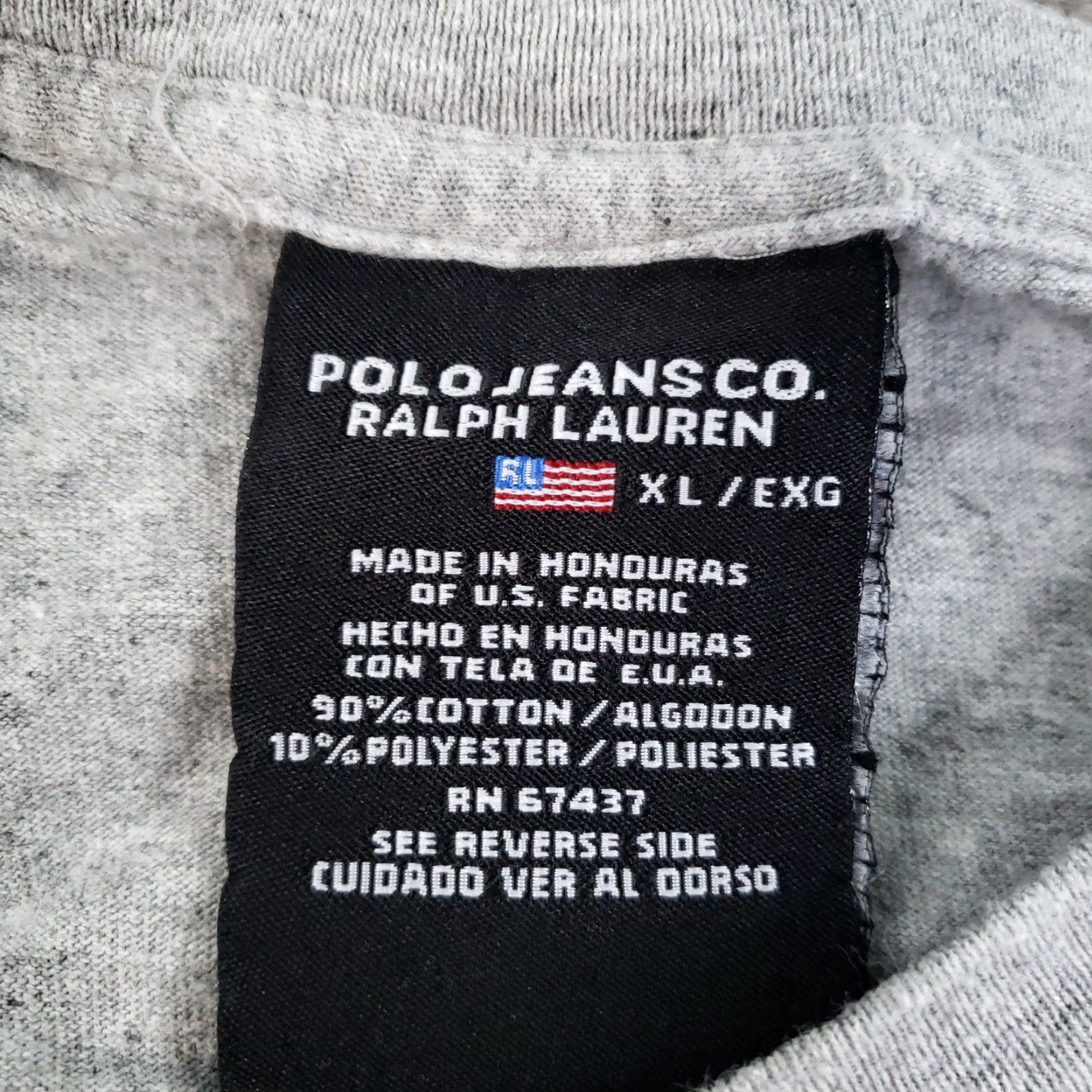 Vintage VINTAGE Polo Jeans Co Ralph Lauren Shirt Mens XL Gray Spell Out Tee Flaw Y2K Size US XL / EU 56 / 4 - 5 Thumbnail