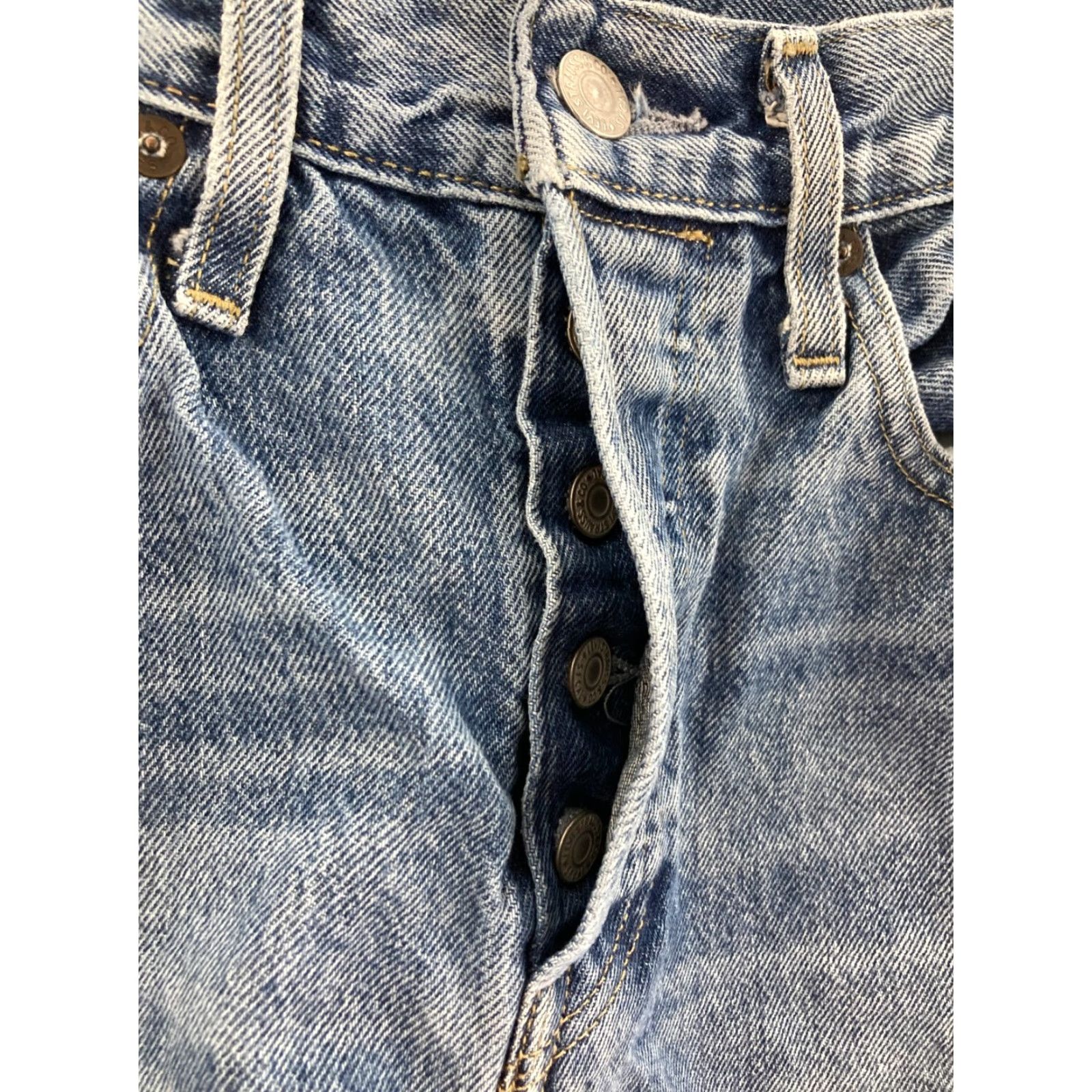 Levi's Levi's 501 Jeans Womens Skinny Button Fly Embroidered S 27/28 Blue Cotton Denim Regular Rise Mid Adult Women Jeans Size 27" / US 4 / IT 40 - 7 Thumbnail