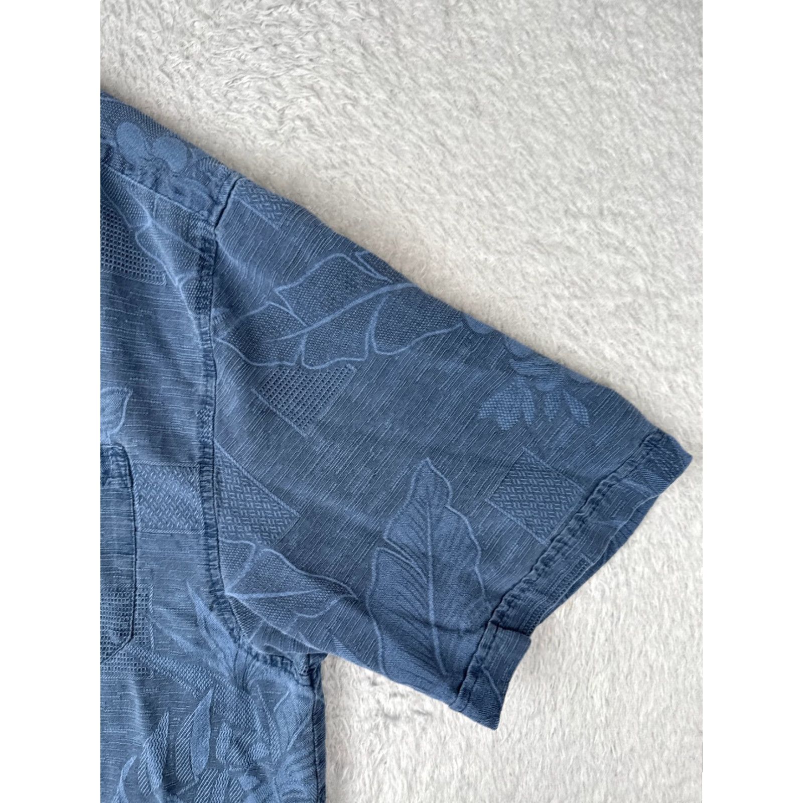 Vintage Jamaica Jaxx Shirt Men XL Blue Floral Leaf Silk Button Up Hawaiian Size US XL / EU 56 / 4 - 2 Thumbnail