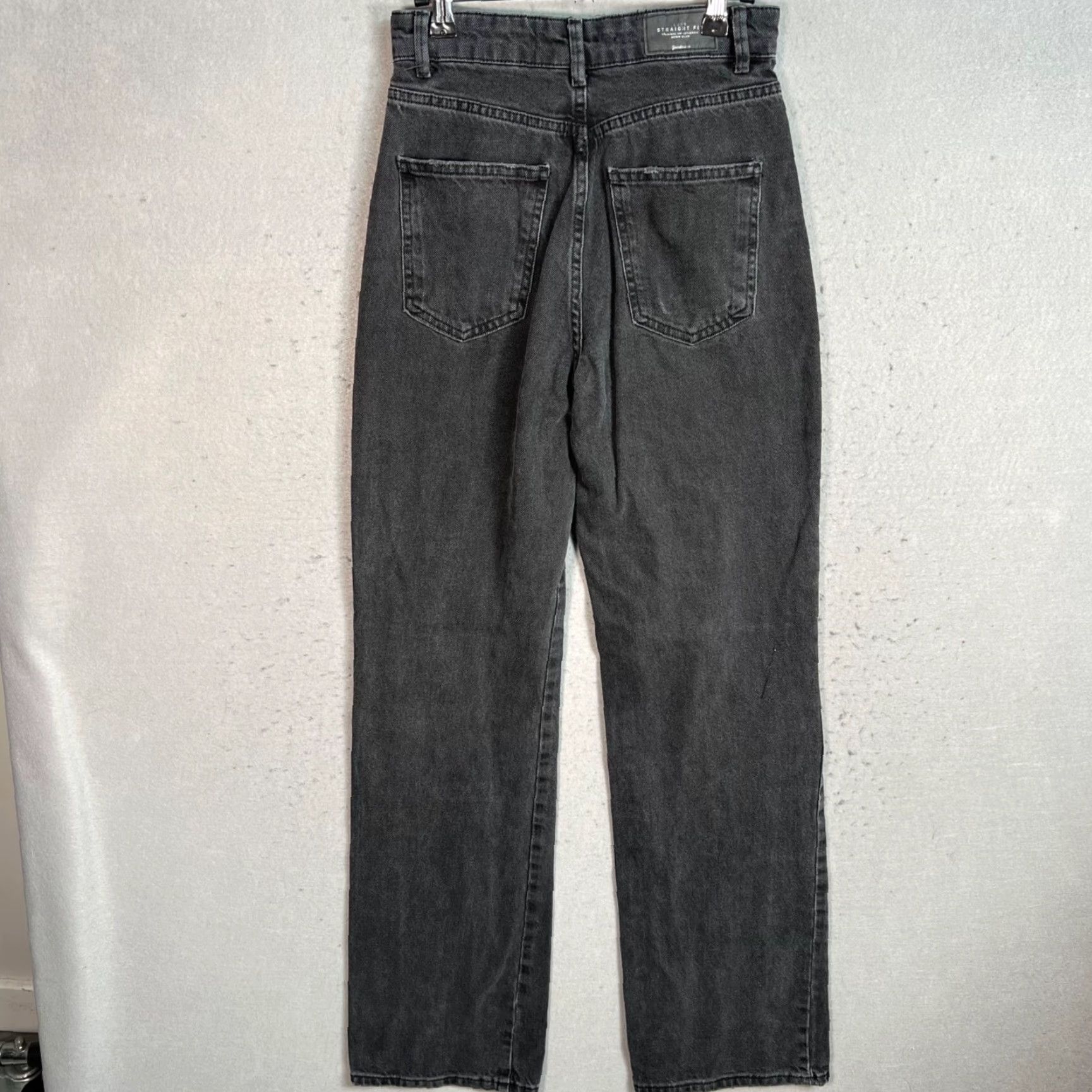 Stradivarius VINTAGE Stradivarius Womens Black Straight Denim Jeans Size 2 Size 26" / US 2 / IT 38 - 2 Thumbnail