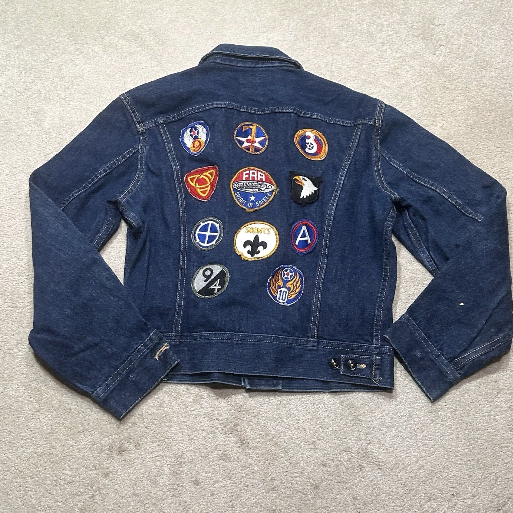 Lee VINTAGE Lee Denim 220J Jacket Men’s S WWII Vietnam Patches 70s Lee Storm Rider Biker USA Jacket Size US S / EU 44-46 / 1 - 2 Thumbnail