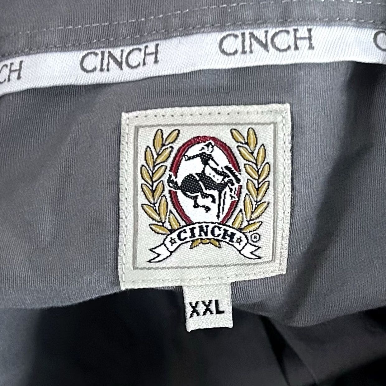 Vintage Cinch 2XL Rodeo Wear Work Shirt Gray 100% Cotton Canvas Twill Long Sleeve Cowboy Shirt Button-Up MENS Size US XXL / EU 58 / 5 - 3 Thumbnail