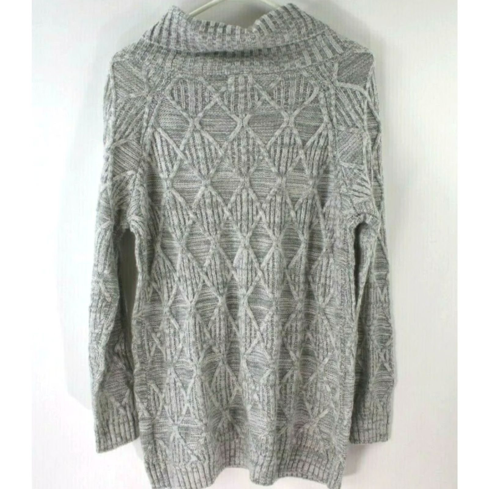 Vintage Isabel Maternity Womens Gray Cowl Neck Cable Knit Tunic Pullover Sweater Size S Size S / US 4 / IT 40 - 2 Thumbnail