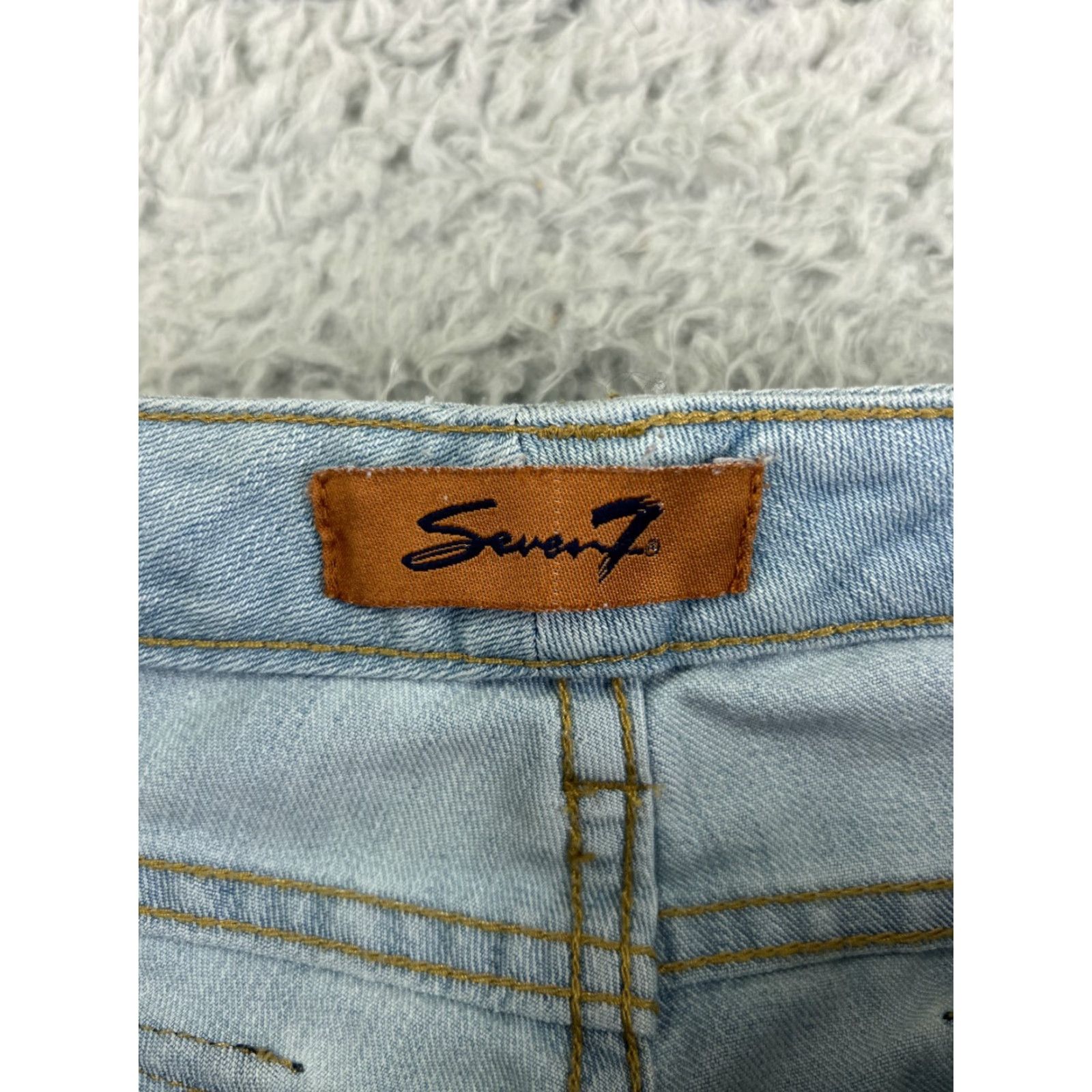 Vintage Seven7 Jeans Women 30 Blue Denim Boot Cut Light Wash Distressed 32x32 Size 30" / US 8 / IT 44 - 6 Thumbnail