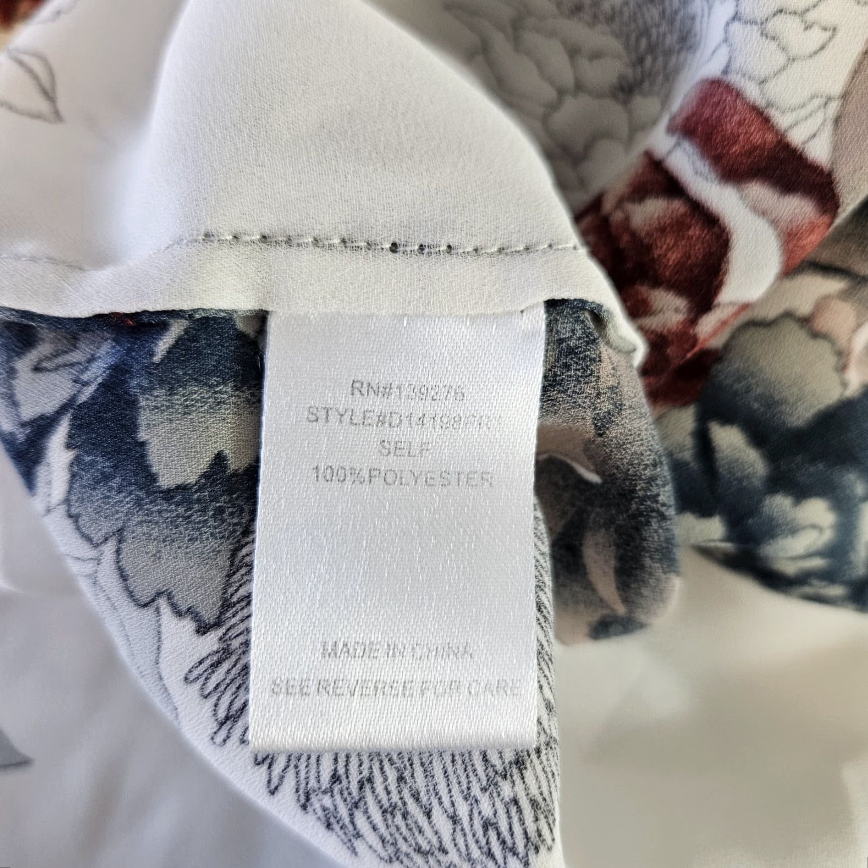 Vintage Daniel Rainn Blouse Womens Top Long Sleeve Size L White Floral Shirt Womens Size L / US 10 / IT 46 - 4 Thumbnail