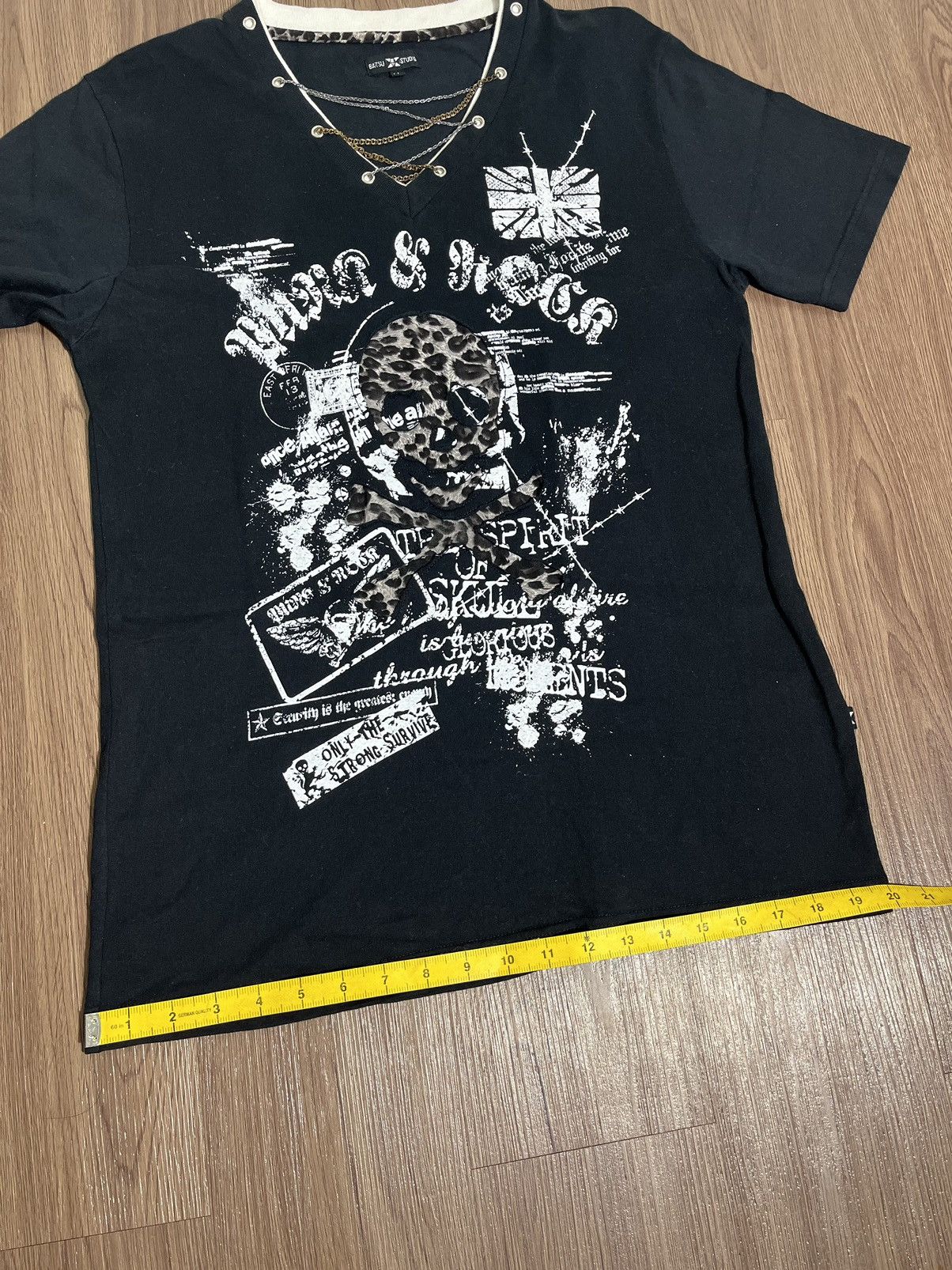 If Six Was Nine × Japanese Brand × Seditionaries Batsu studio japan leopard skull poem chain t-shirt Size US L / EU 52-54 / 3 - 12 Thumbnail