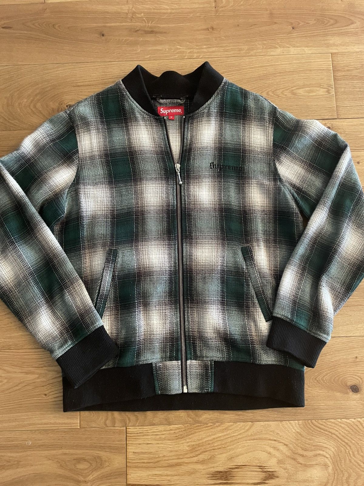 Supreme Supreme Green shadow plaid bomber | Grailed
