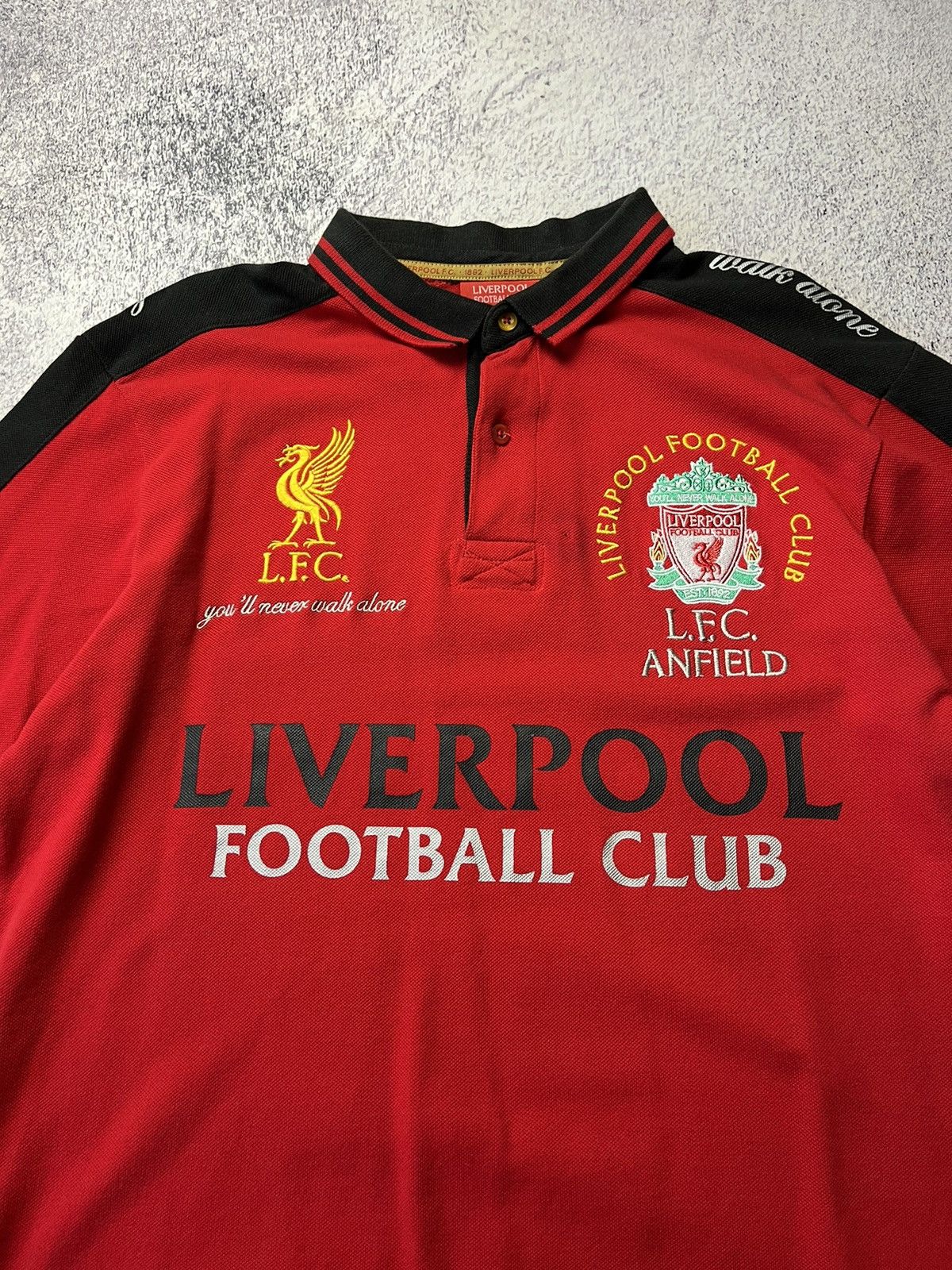 Vintage Vintage Liverpool Soccer Polo Big Logo Rare Size L Size US L / EU 52-54 / 3 - 12 Thumbnail