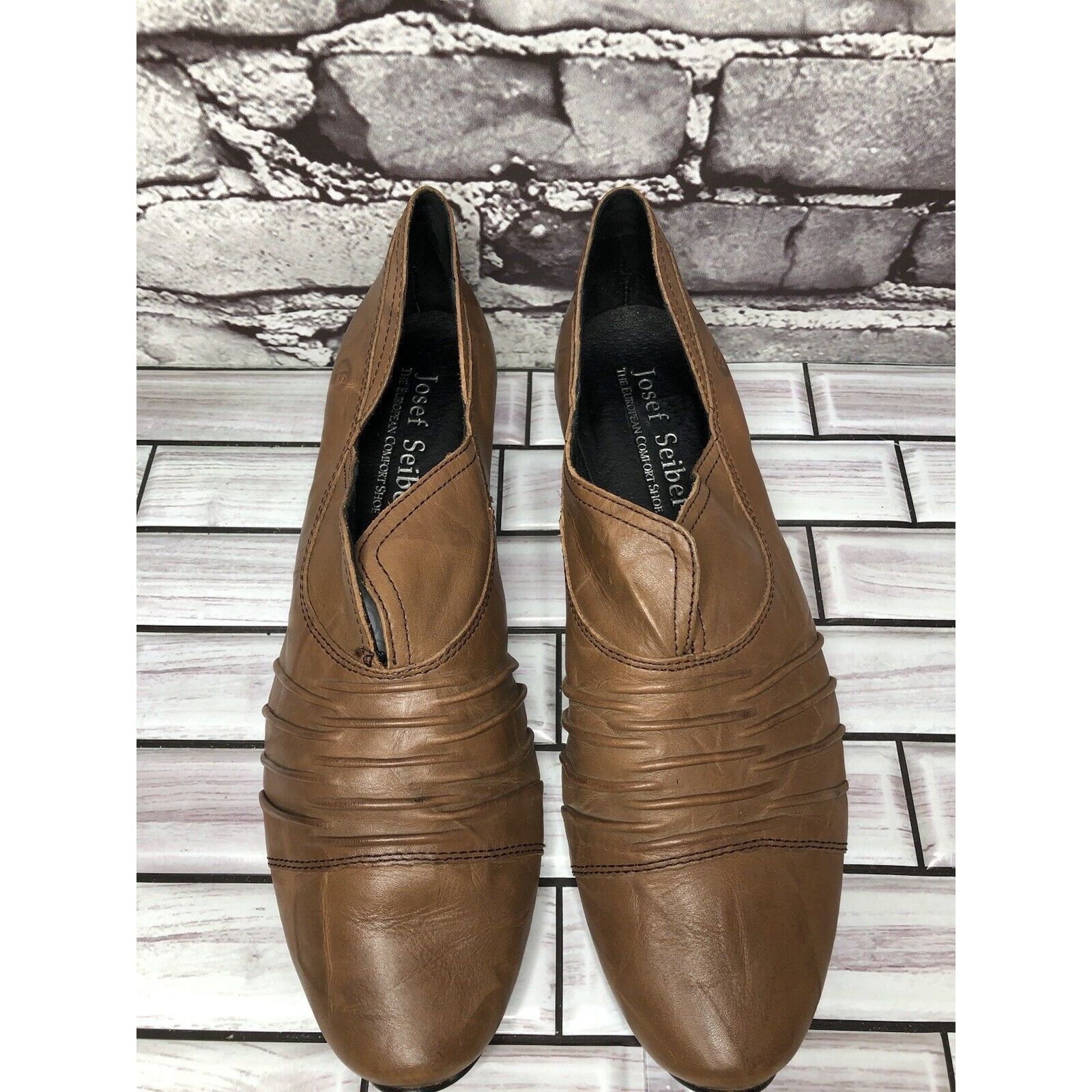 JOSEF SEIBAL Josef Seibel Brown Leather Slip On Heel Booties Shoes Women’ Size US 9 / IT 39 - 18 Thumbnail