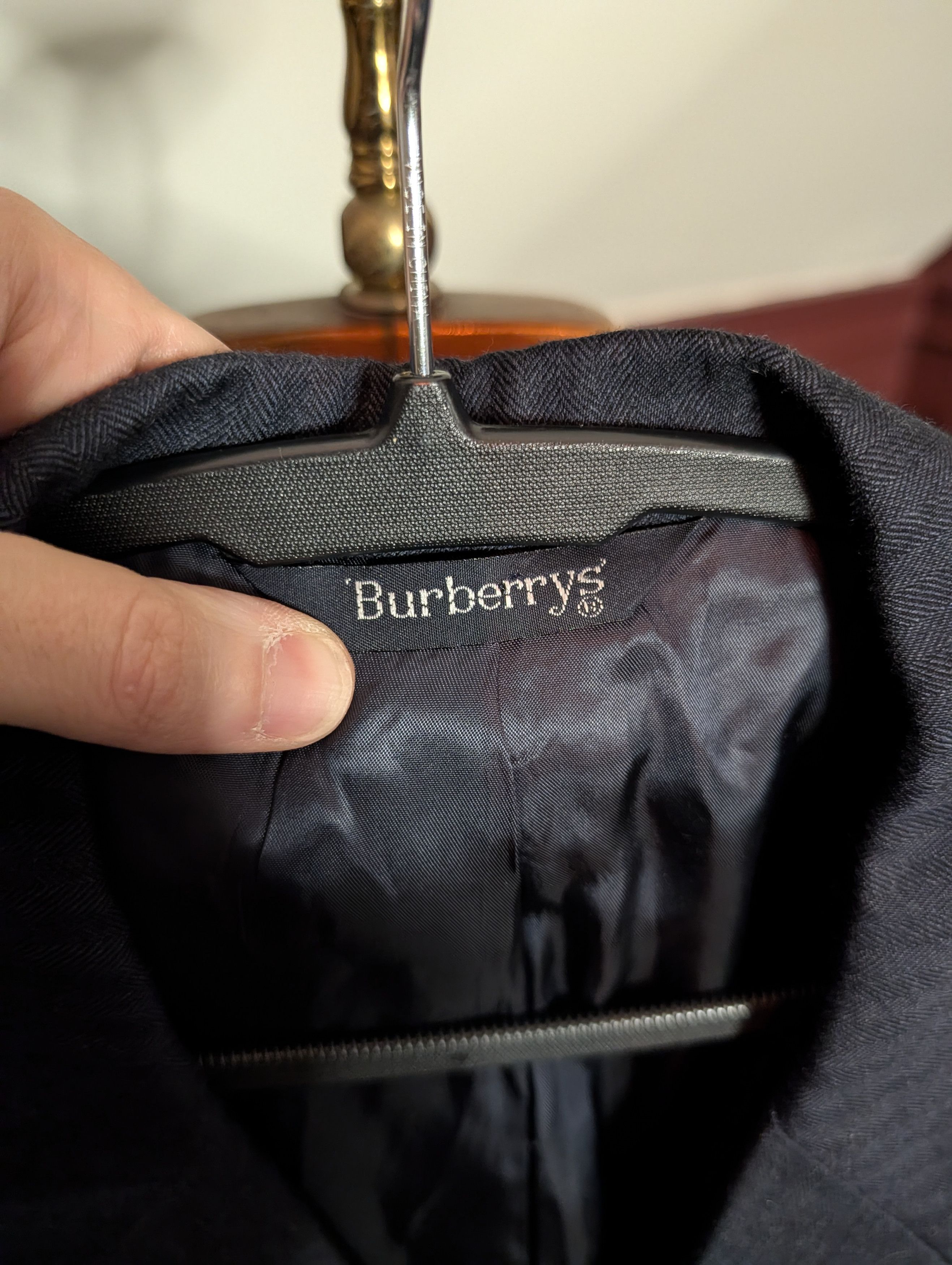 Burberry Charcoal herringbone striped pure wool tailored jacket MiUSA Size 46L - 7 Thumbnail