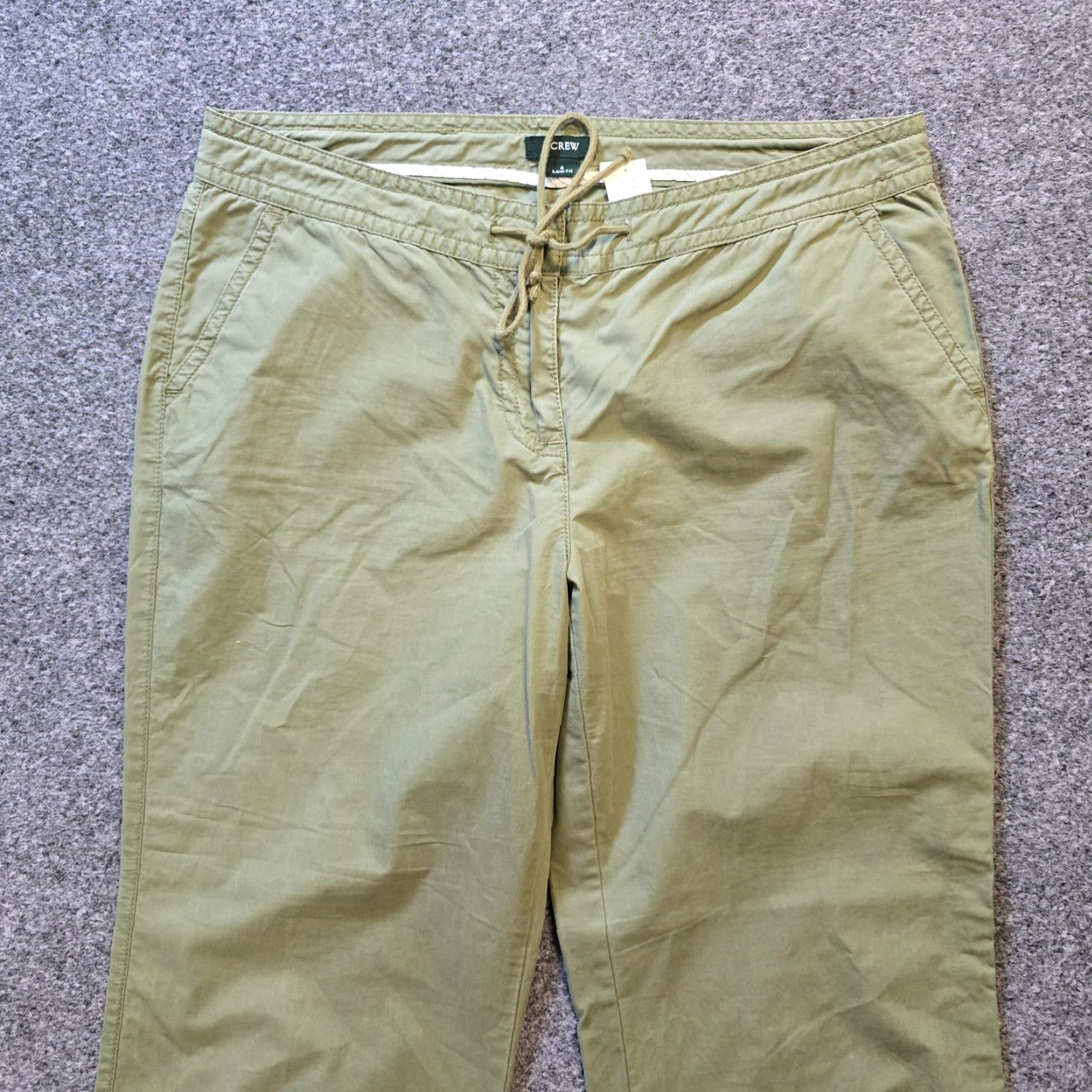 J.Crew J.CREW Pants Womens Size 4 Green Wide-Leg Cropped Drawstring Casual Y2K Size 27" / US 4 / IT 40 - 2 Thumbnail