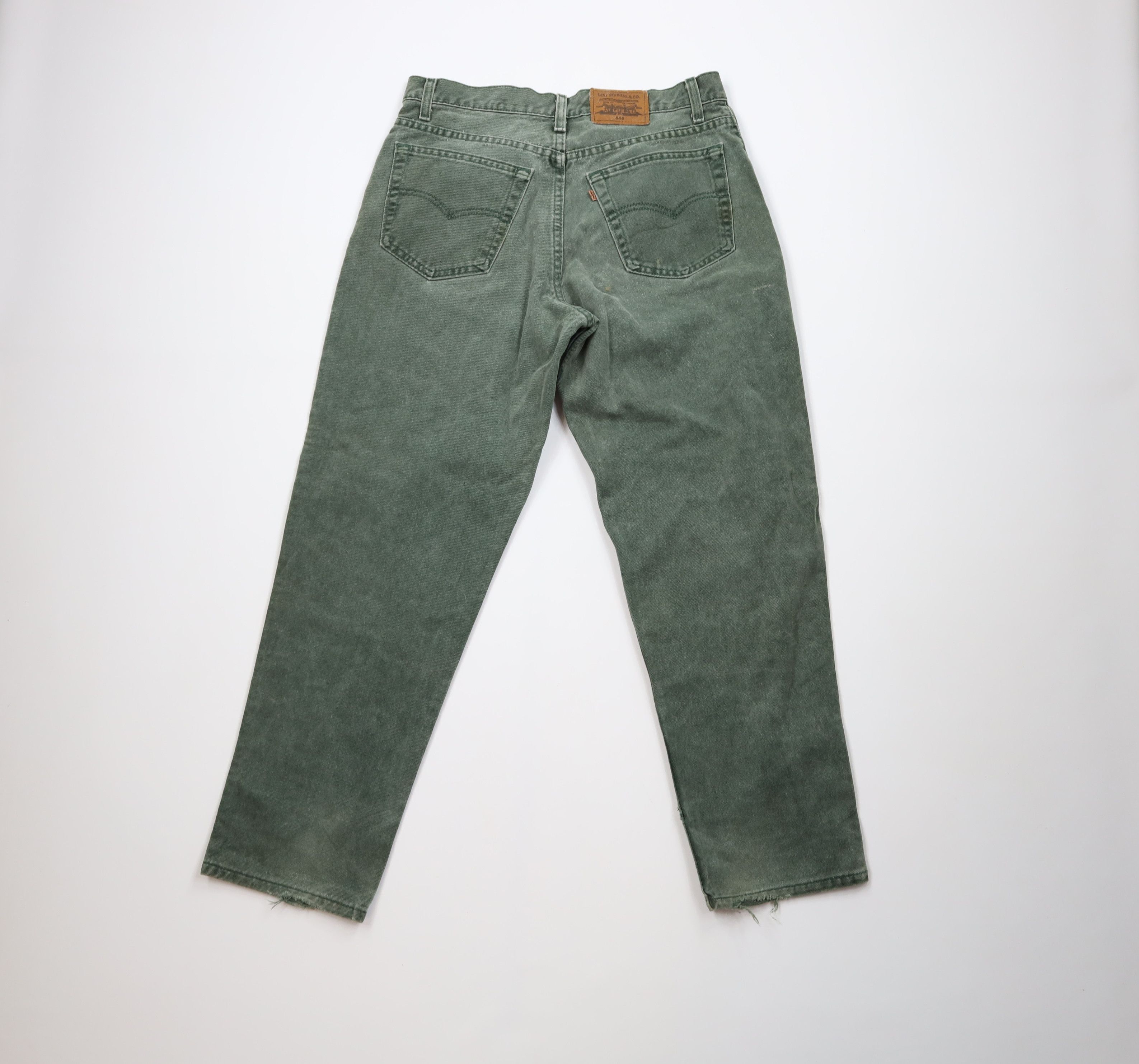 Levi's Vintage 90s Levis 545 Loose Fit Denim Jeans Green USA Size US 33 - 12 Thumbnail