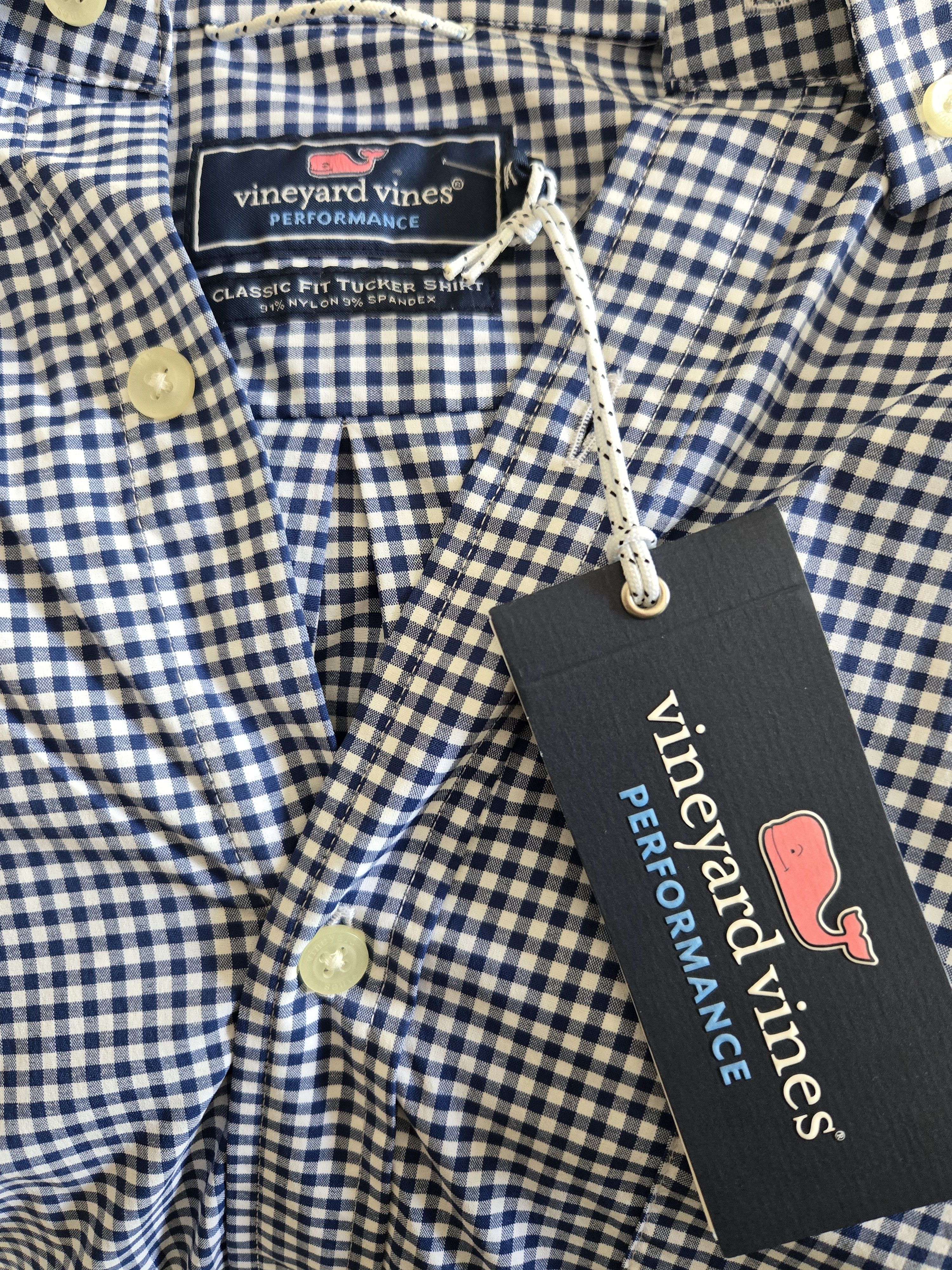 Vineyard Vines Vineyard Vines Men's Blue/white gingham Classic Tucker Shirt Size US M / EU 48-50 / 2 - 6 Thumbnail