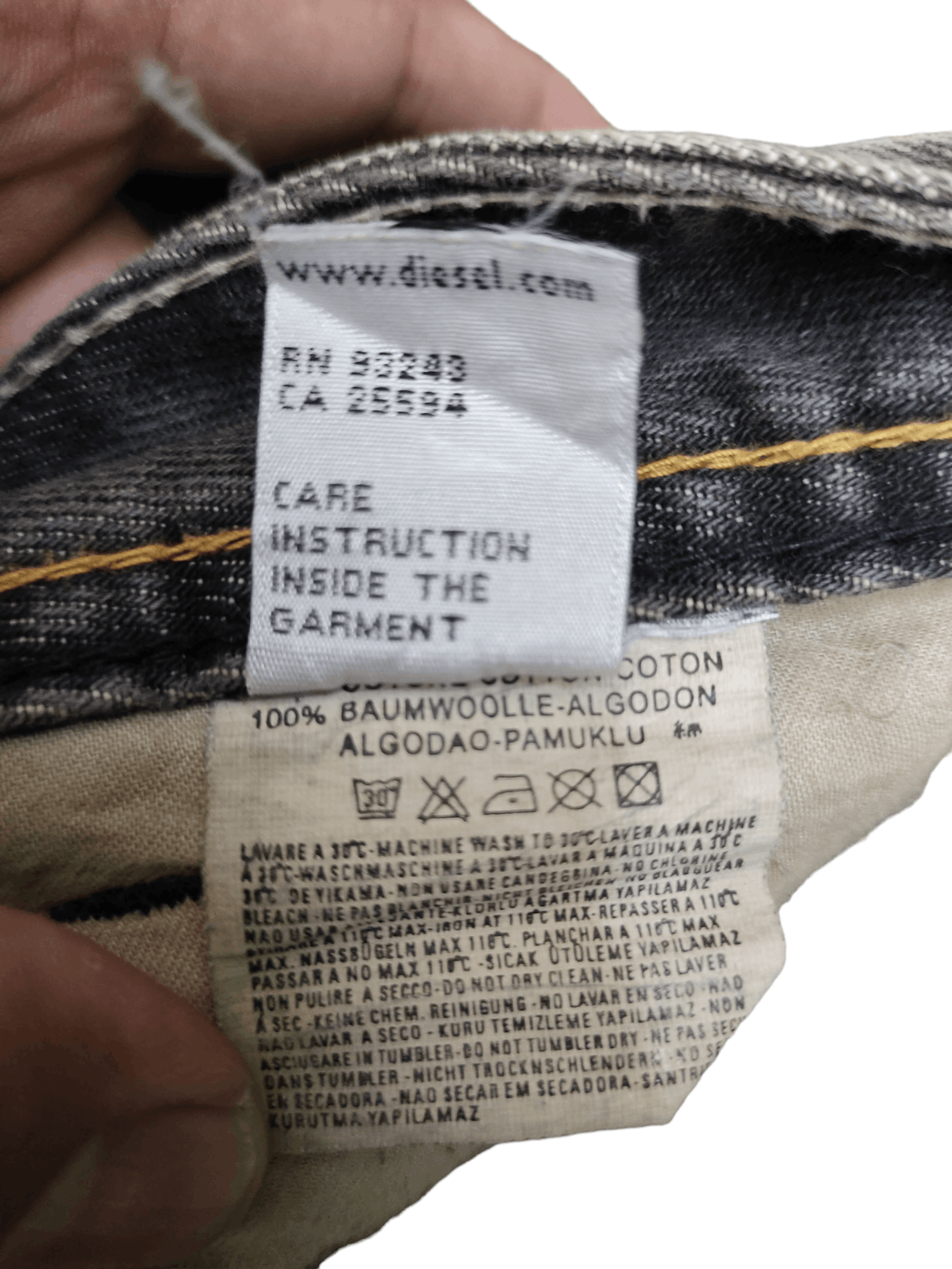 Diesel Wide Leg Jeans Diesel Stone Wash Denim Loose Y2k Streetwear Size US 31 - 17 Thumbnail