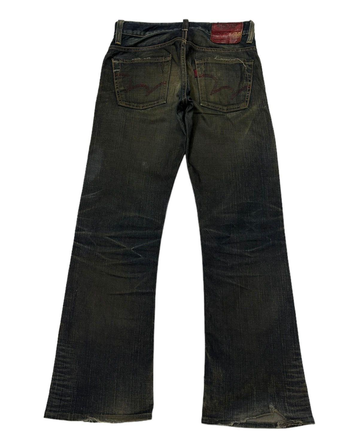 14th Addiction FLARED🔥EDWIN 503 MUD WASH BOOTCUT WAXED DENIM JEANS Size US 32 / EU 48 - 3 Thumbnail