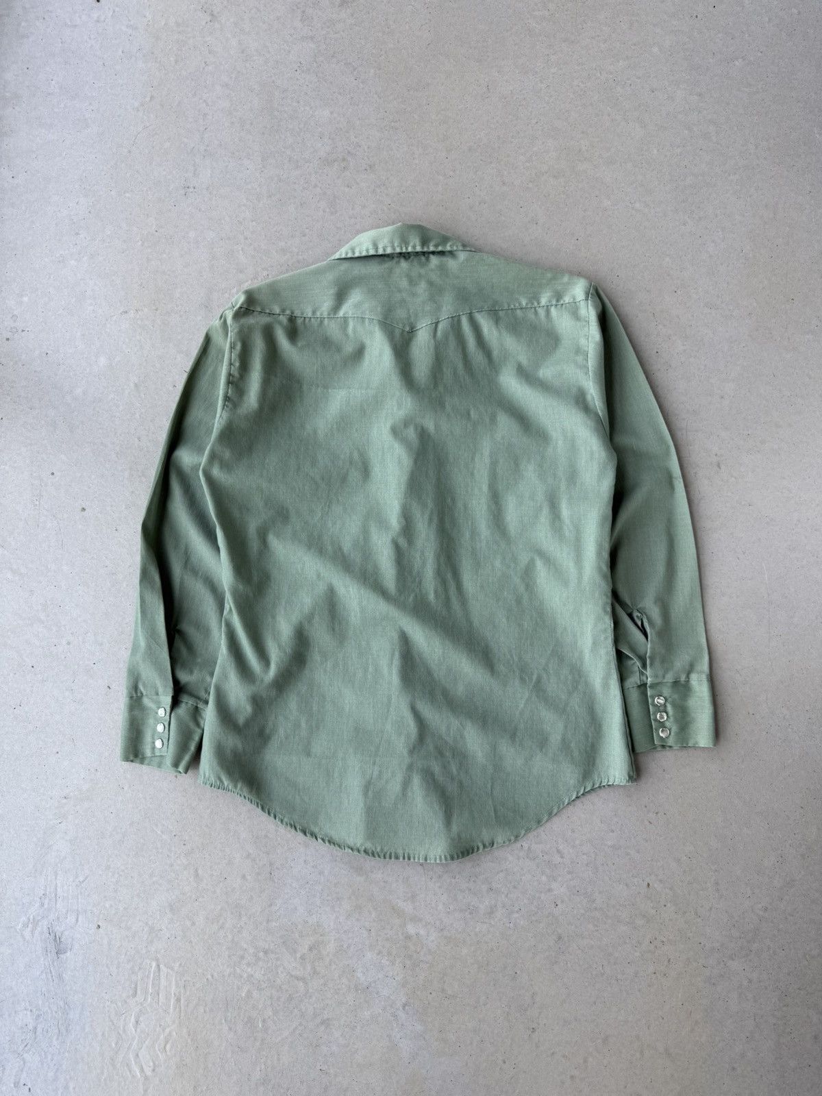 Vintage Vintage 80s Light Green Pearl Snap Chain Stitched Button Up Size US M / EU 48-50 / 2 - 2 Thumbnail