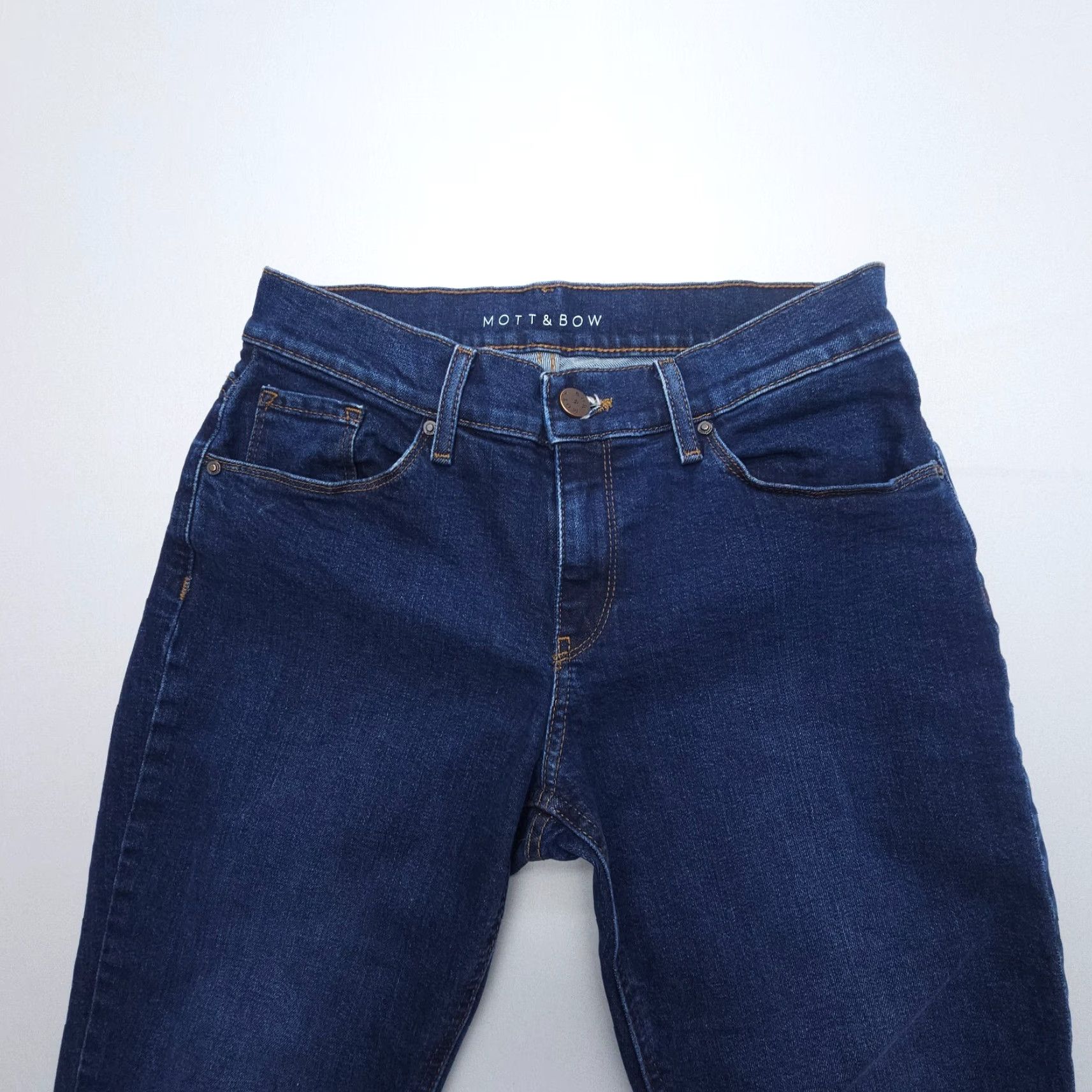Mott & Bow Mott & Bow Jeans Boyfriend Dark Wash Denim Mid Rise 26 x 28 Blue Stretch Regular Women Jeans Size 26" / US 2 / IT 38 - 4 Thumbnail