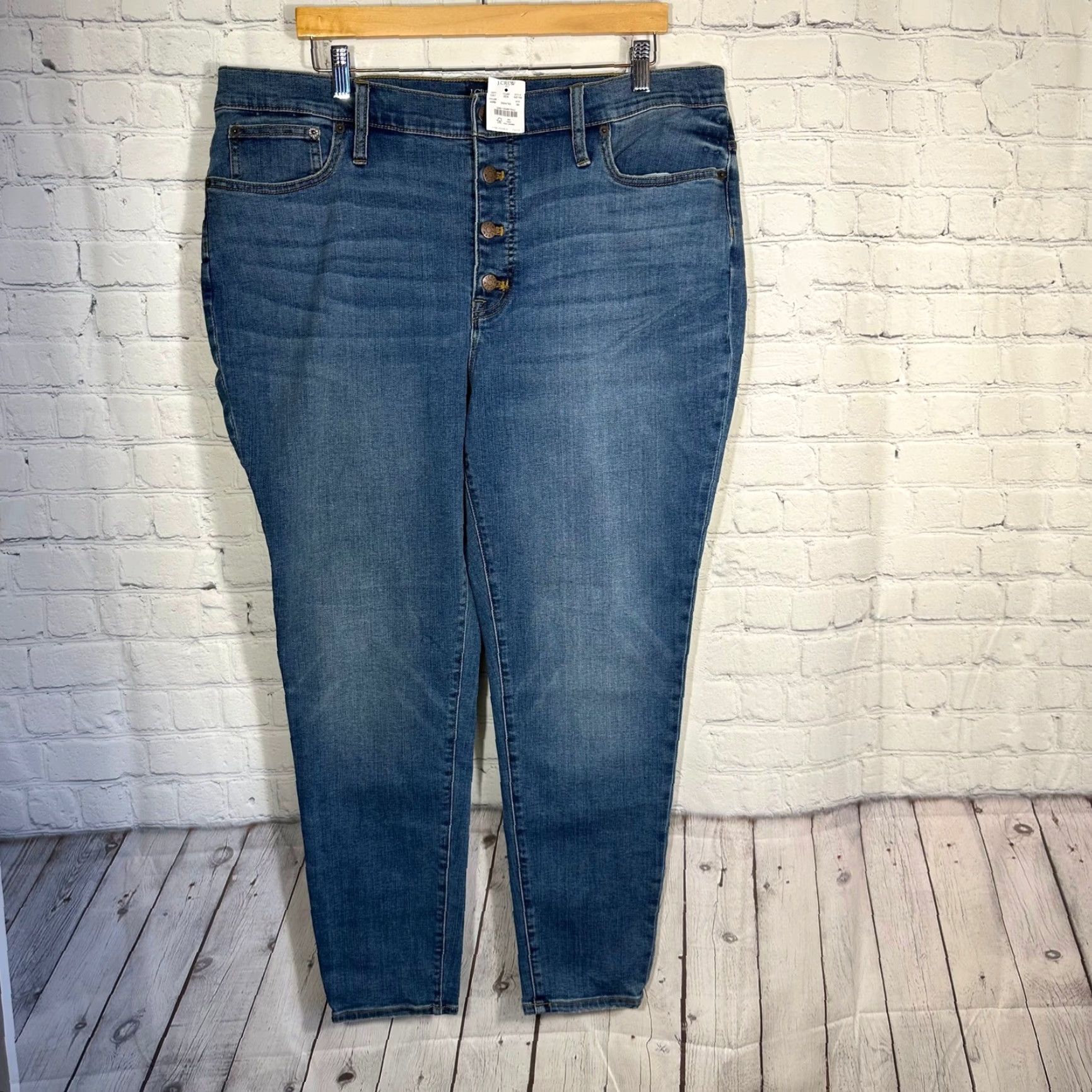 J.Crew J.Crew High Rise Skinny Jeans Button Fly Blue Denim Plus 35 Womens Vintage No New Size 24" / US 00 / IT 34 - 2 Thumbnail