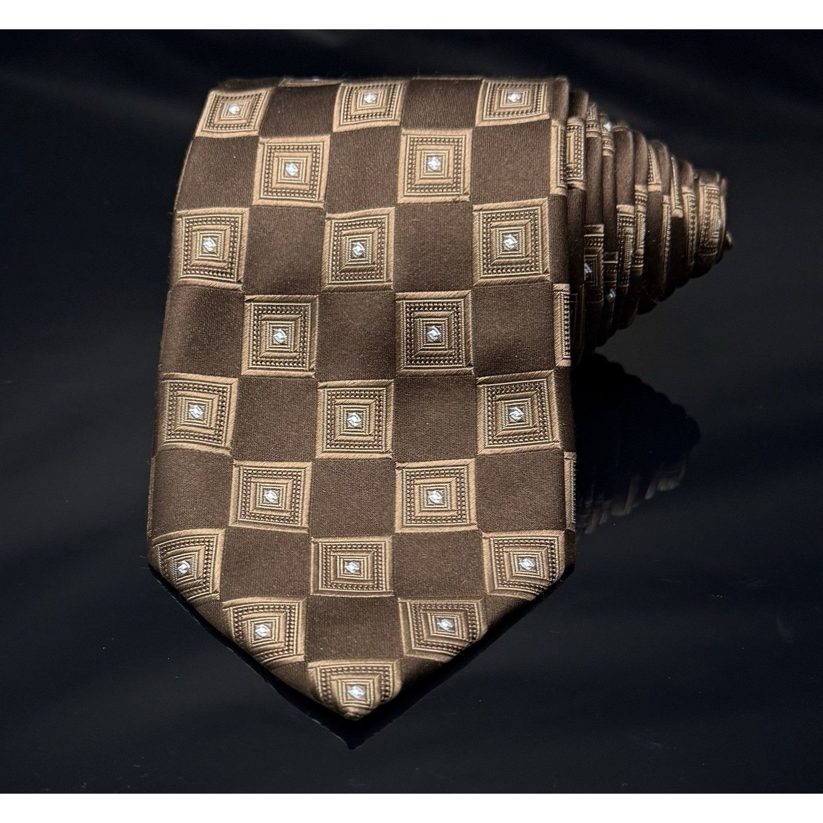 Donald Trump Donald Trump Signature Collection Neutral Brown Silk Necktie Size ONE SIZE - 2 Thumbnail