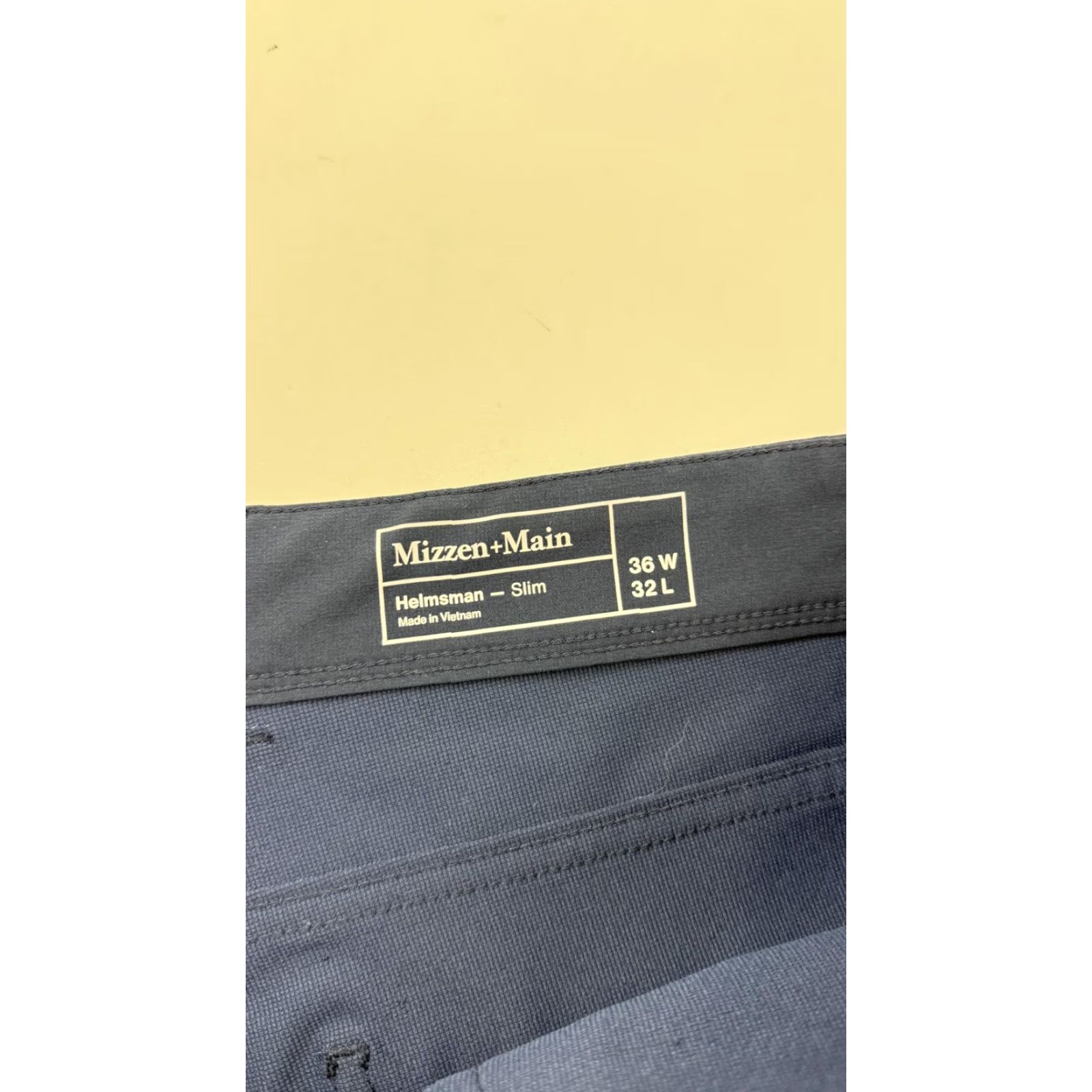 Mizzen+Main Mizzen+Main Pants Mens 36x32 Navy Helmsman Slim Performance Stretch Chino Size US 36 / EU 52 - 3 Thumbnail