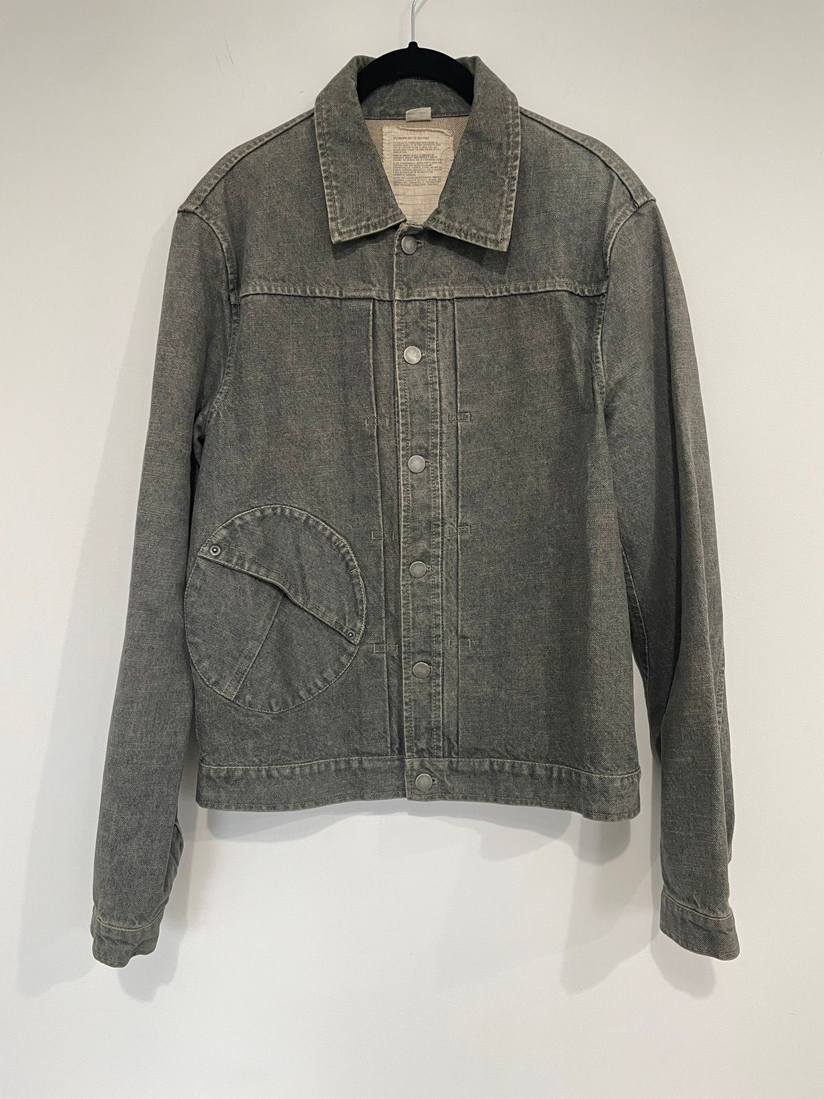 Pre-owned Chalayan Cd Pocket Dyed Denim Trucker Jacket In Grey