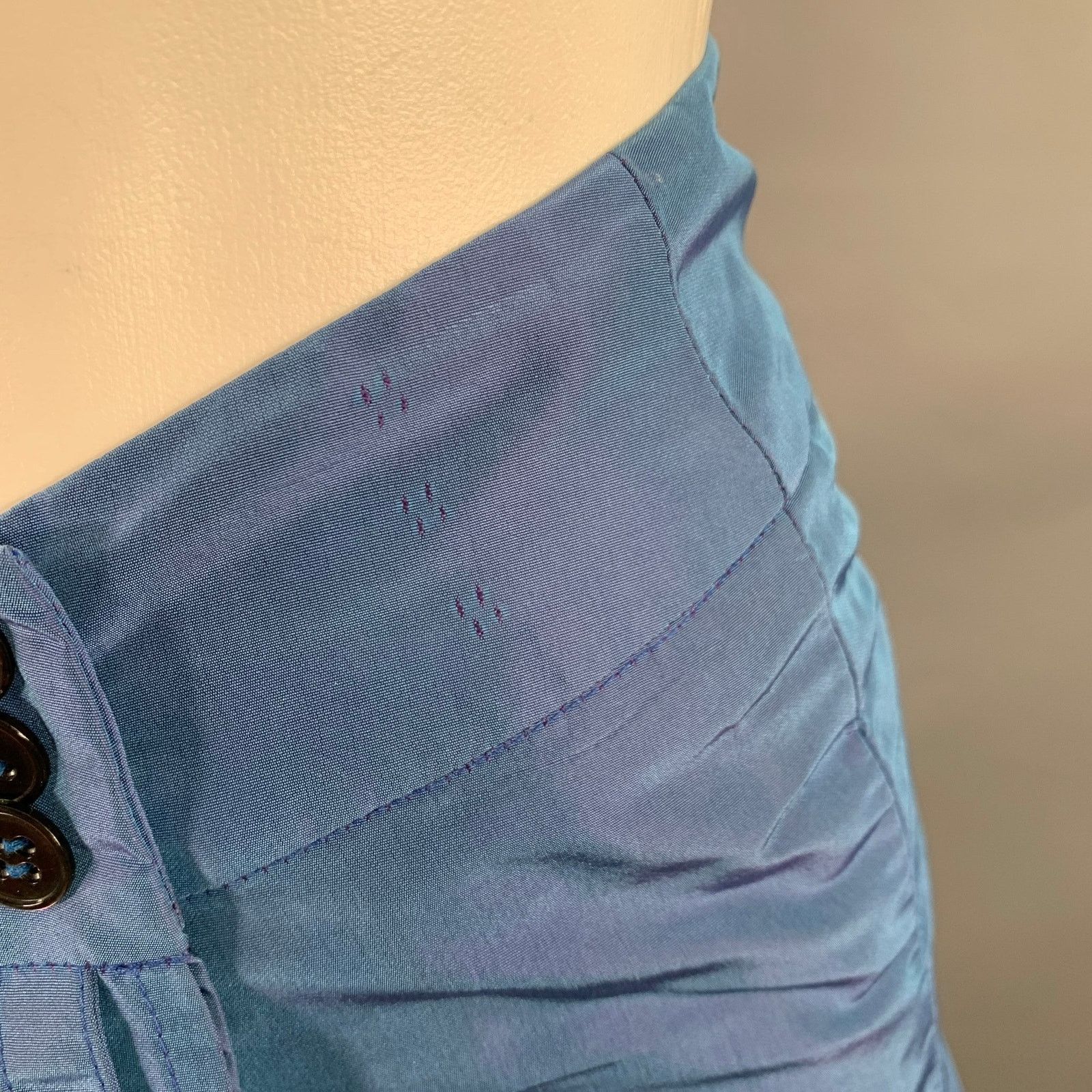 Other PAUW Size S Powder Blue Taffeta Bubble Hem Skirt Size 27" / US 4 / IT 40 - 3 Thumbnail