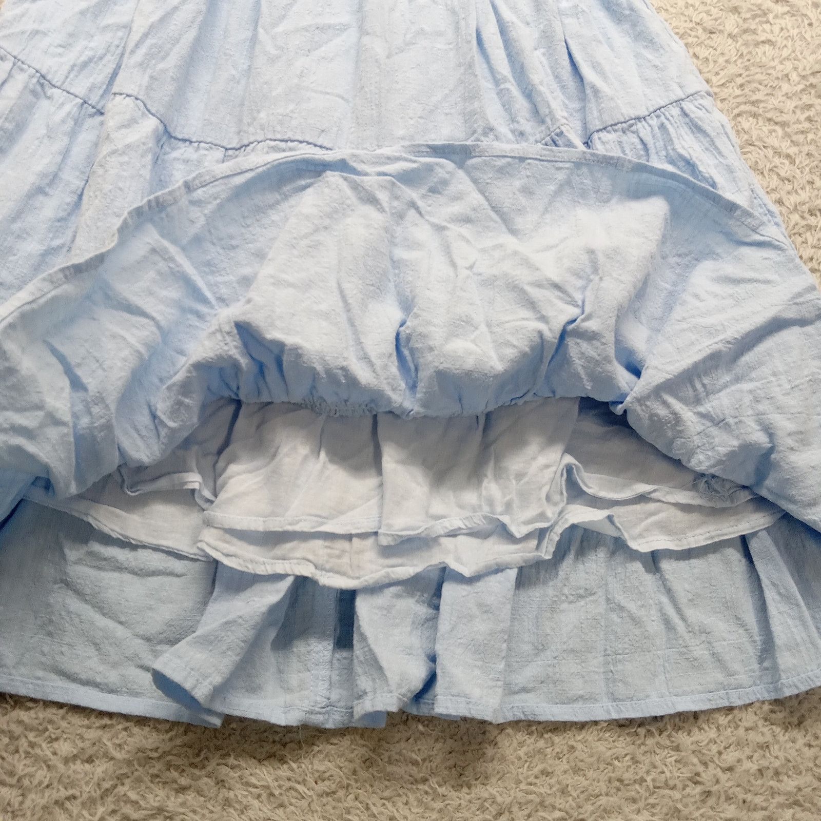 & Other Stories HyFVE Dress M Women's Blue Lined Tiered Ruffle Crinkle Size M / US 6-8 / IT 42-44 - 4 Thumbnail