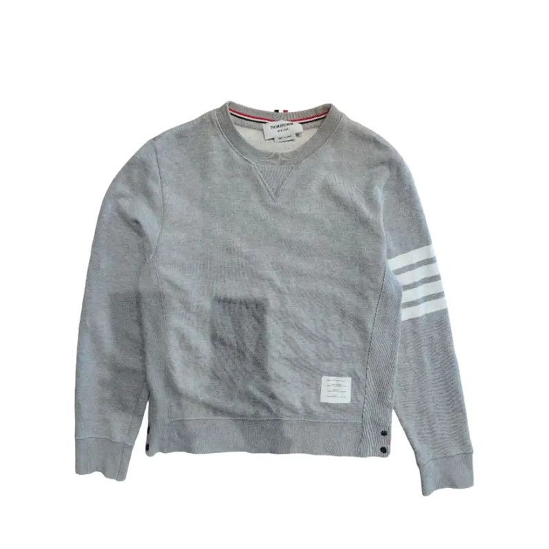 Thom Browne Thom Browne Gray Cotton Women's Sweatshirt 0089 Size L / US 10 / IT 46 - 1 Thumbnail