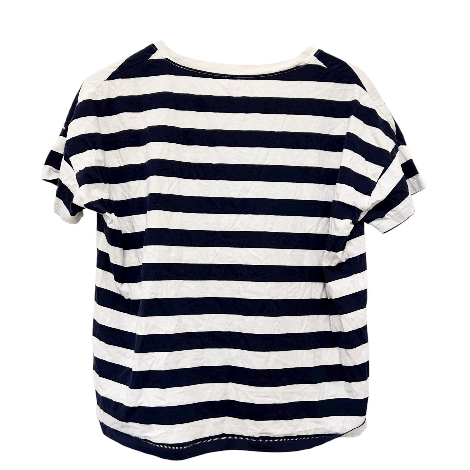 Madewell Madewell Navy Blue White Striped U Neck T Shirt Sz S Size S / US 4 / IT 40 - 5 Thumbnail