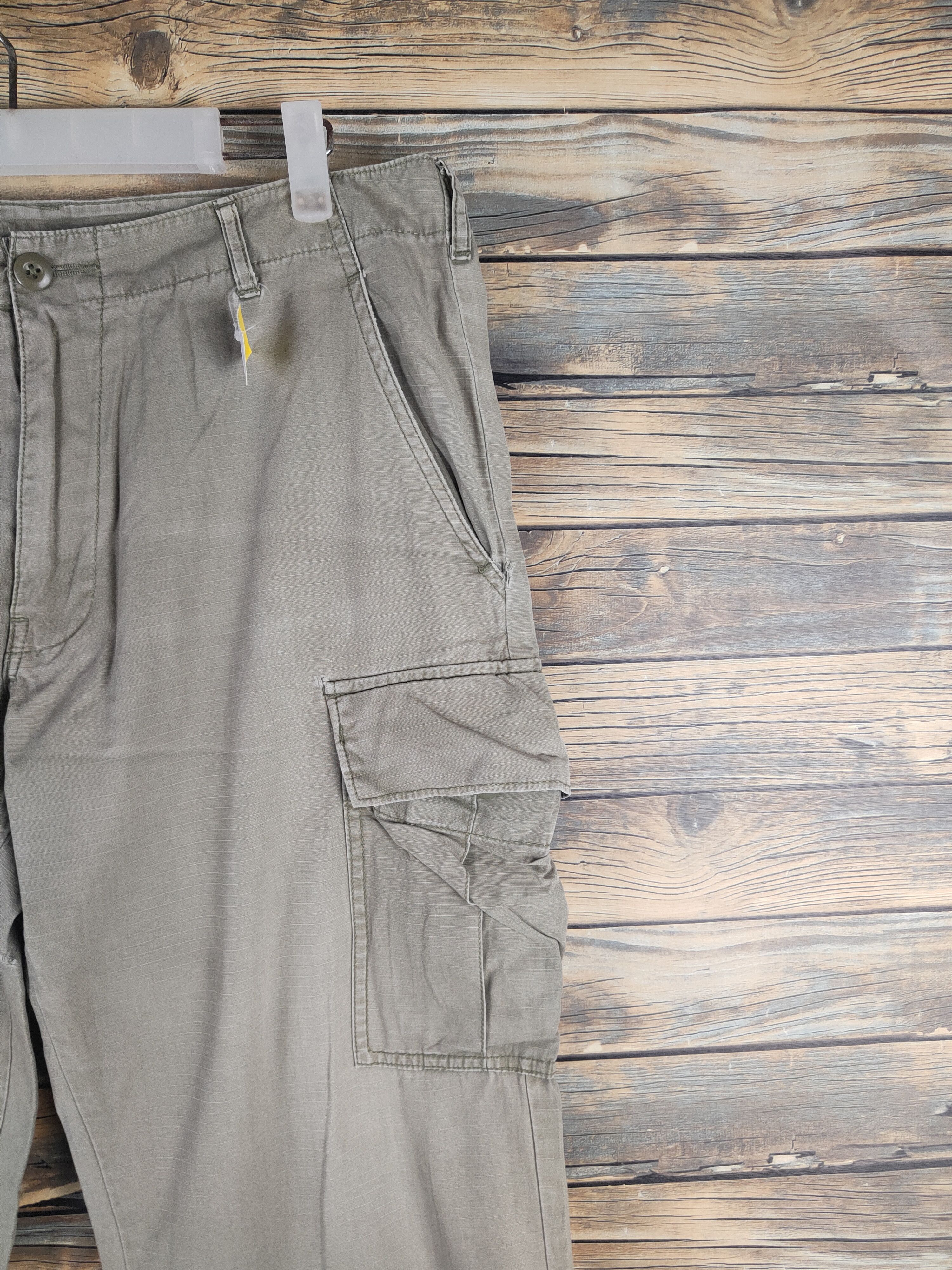Japanese Brand DL Back Number Olive Faded Multipocket Cargo Pants #46-227T Size US 34 / EU 50 - 6 Thumbnail