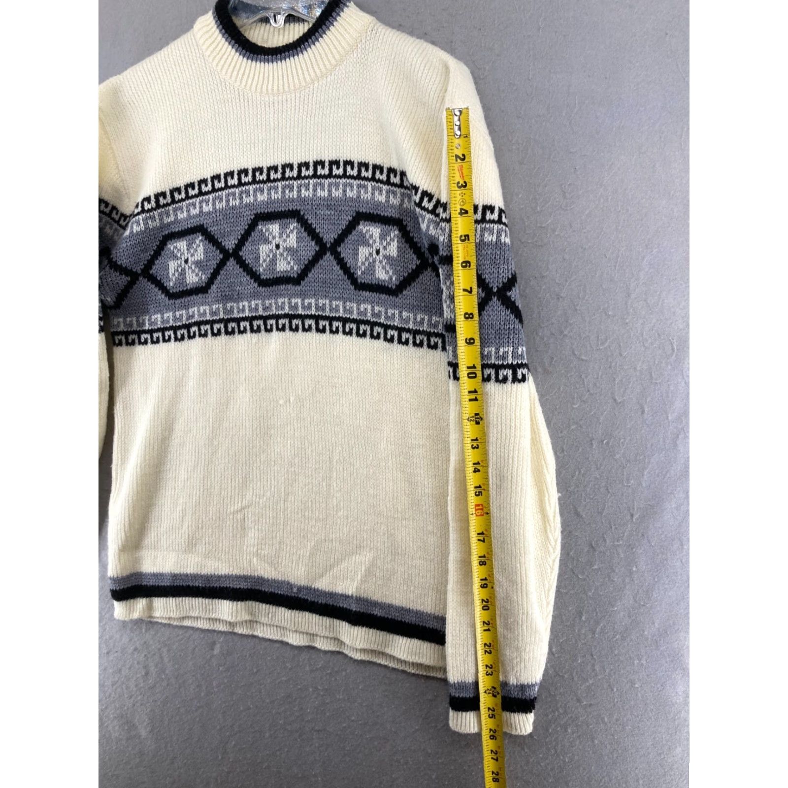 Vintage Prego Womens Sweater XL Blue Geometric Knit Crew Neck Pullover 80s 90s Vintage Size XL / US 12-14 / IT 48-50 - 4 Thumbnail