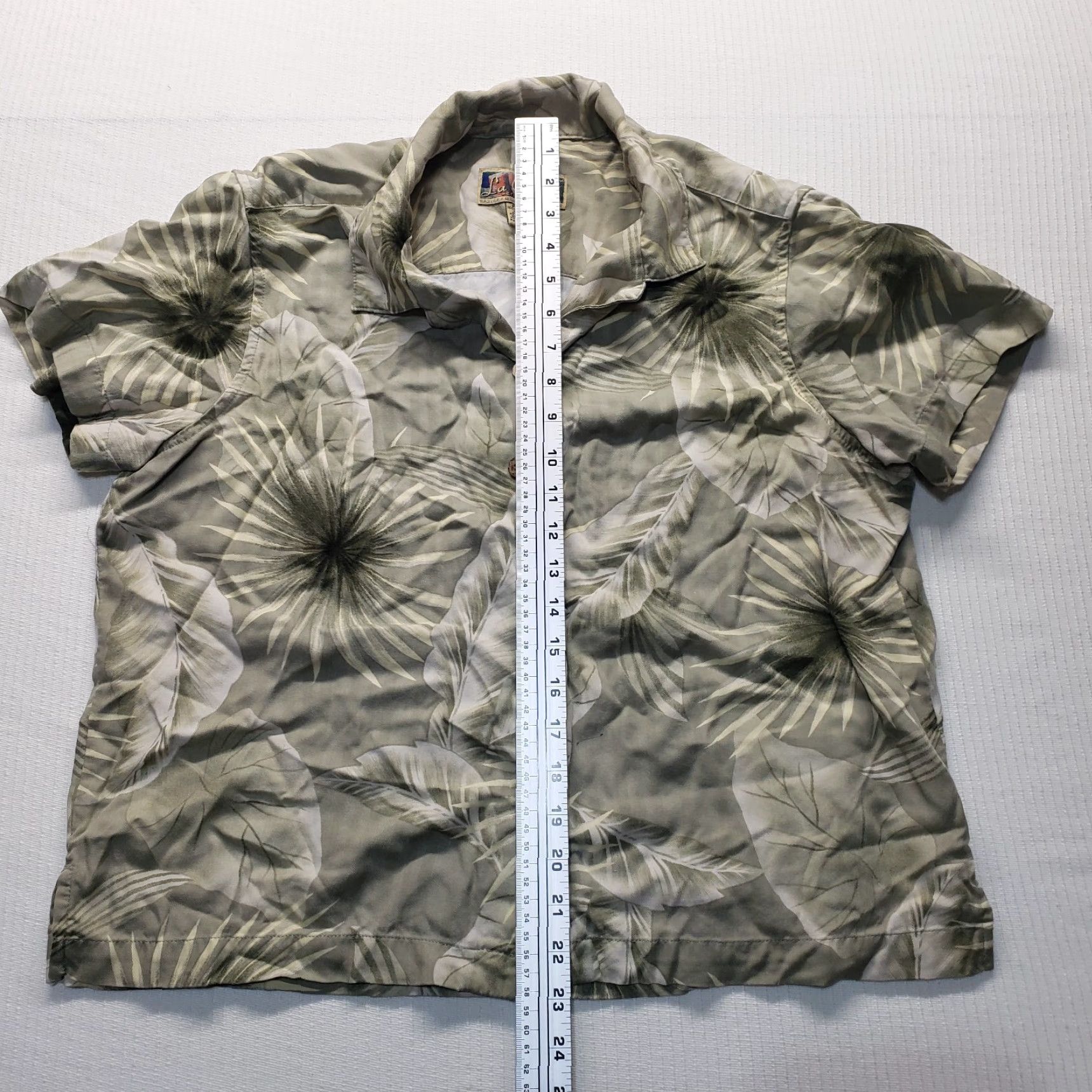 Vintage La Cabana Shirt Womens PXL Button-Up Short Sleeve Floral Green Rayon 100% Button-Up Hawaiian Classic All Seasons Breathable Travel Casual Womens Size XL / US 12-14 / IT 48-50 - 7 Thumbnail