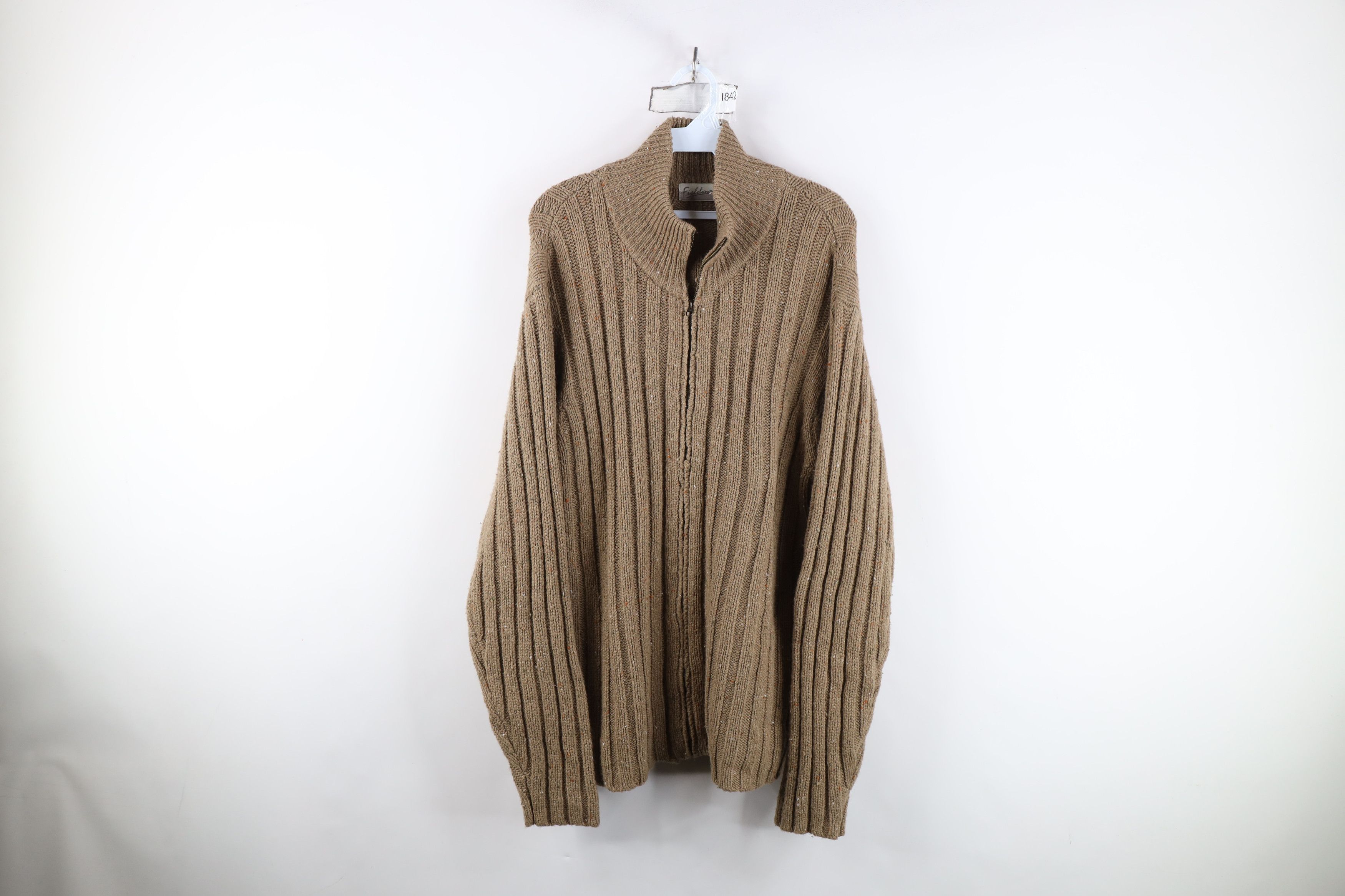 Vintage Vintage 90s Streetwear Fleck Wool Blend Ribbed Knit Sweater Size US XL / EU 56 / 4 - 1 Thumbnail