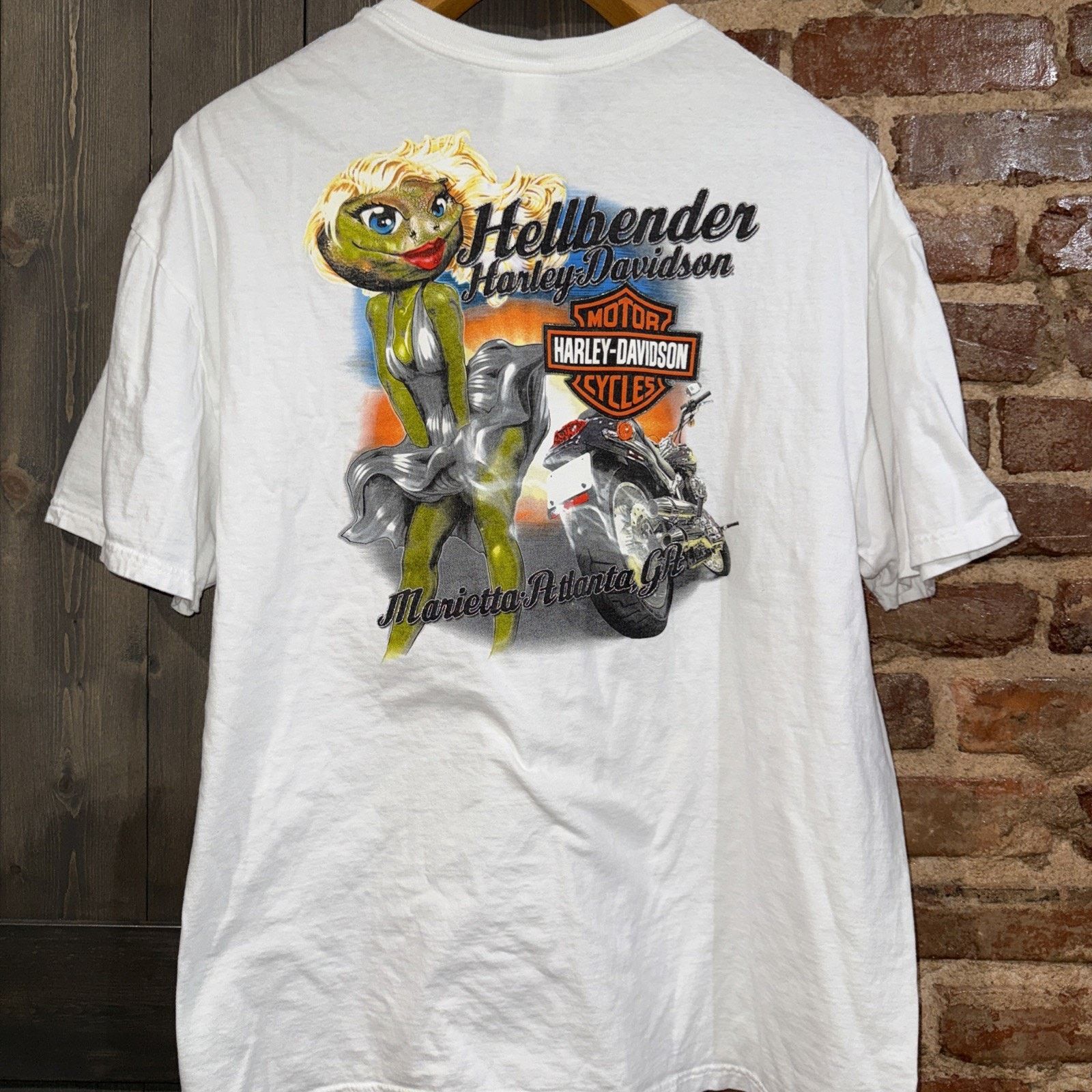 Harley Davidson Harley Davidson 2014 White Pocket Tee Hellbender 2XL Biker Size US XXL / EU 58 / 5 - 6 Thumbnail