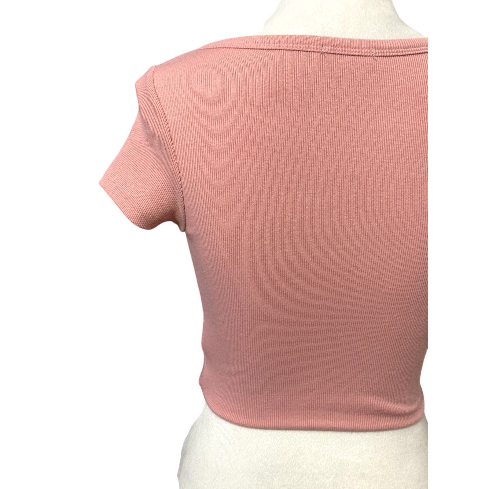 Other Better Be Crop Sweater Ribbed Knit Button-Down Taupe Pink S Size S / US 4 / IT 40 - 5 Thumbnail