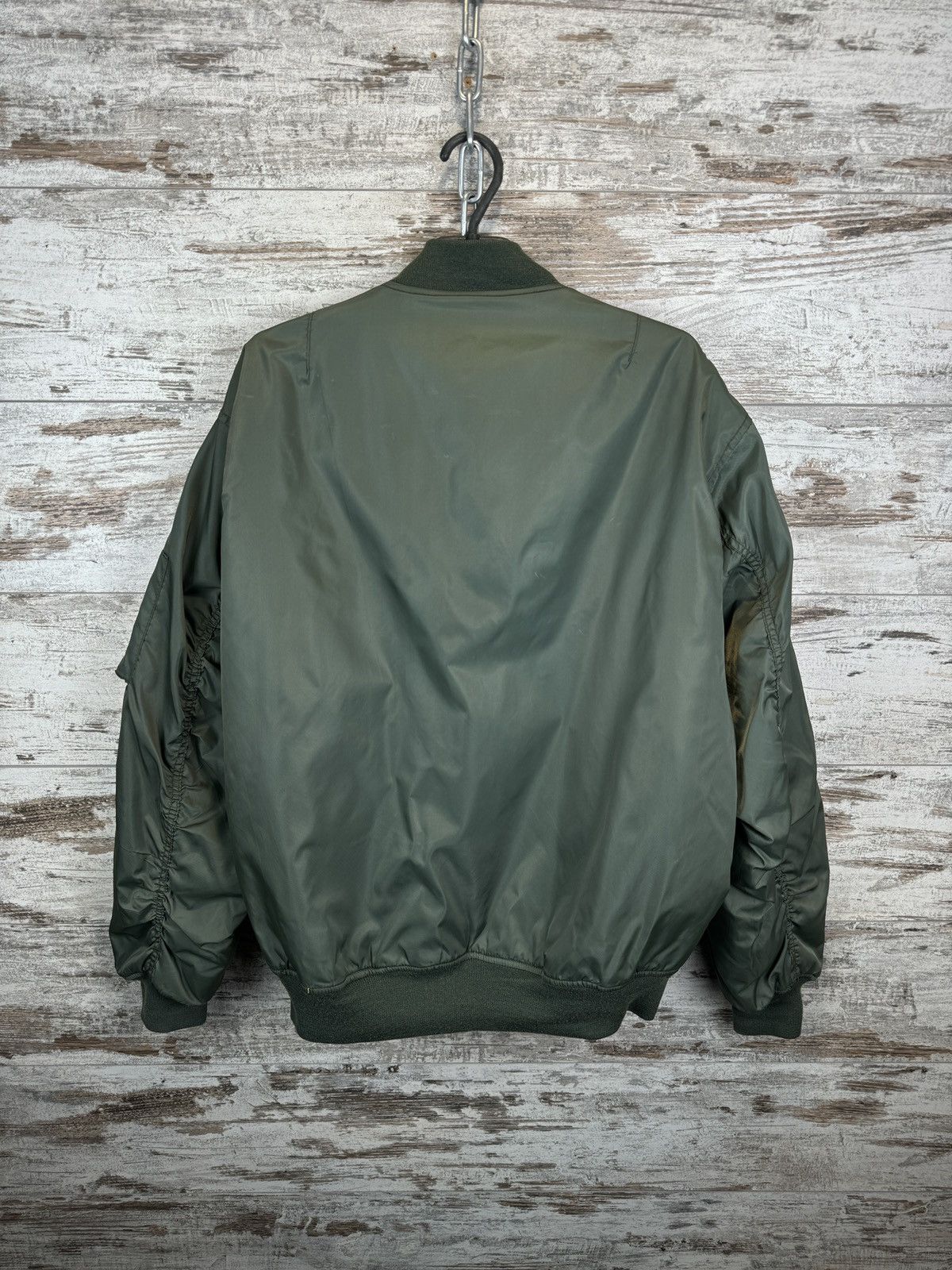 Mens Ma1 Flyer Vintage Nylon Bomber Jacket Boxy Fit Oversize