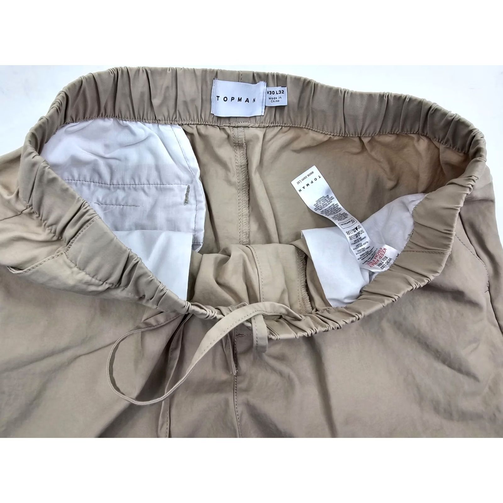 Topman TOPMAN Tapered Pants – Men 30x32 (Fits 30x27) | Pull-On Stretch Performance Khaki Front Zipper Pockets Casual Dress Workwear Shirtless? Size US 30 / EU 46 - 7 Thumbnail