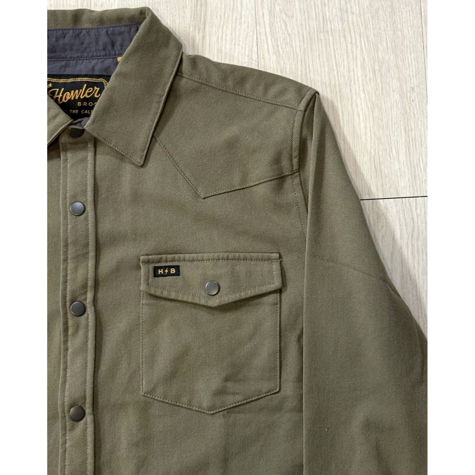 Howler Brothers Howler Brothers Stockman Stretch Snapshirt Medium Texas Western Shirt Adults M Green Long Sleeve Button-Up Size US M / EU 48-50 / 2 - 3 Thumbnail