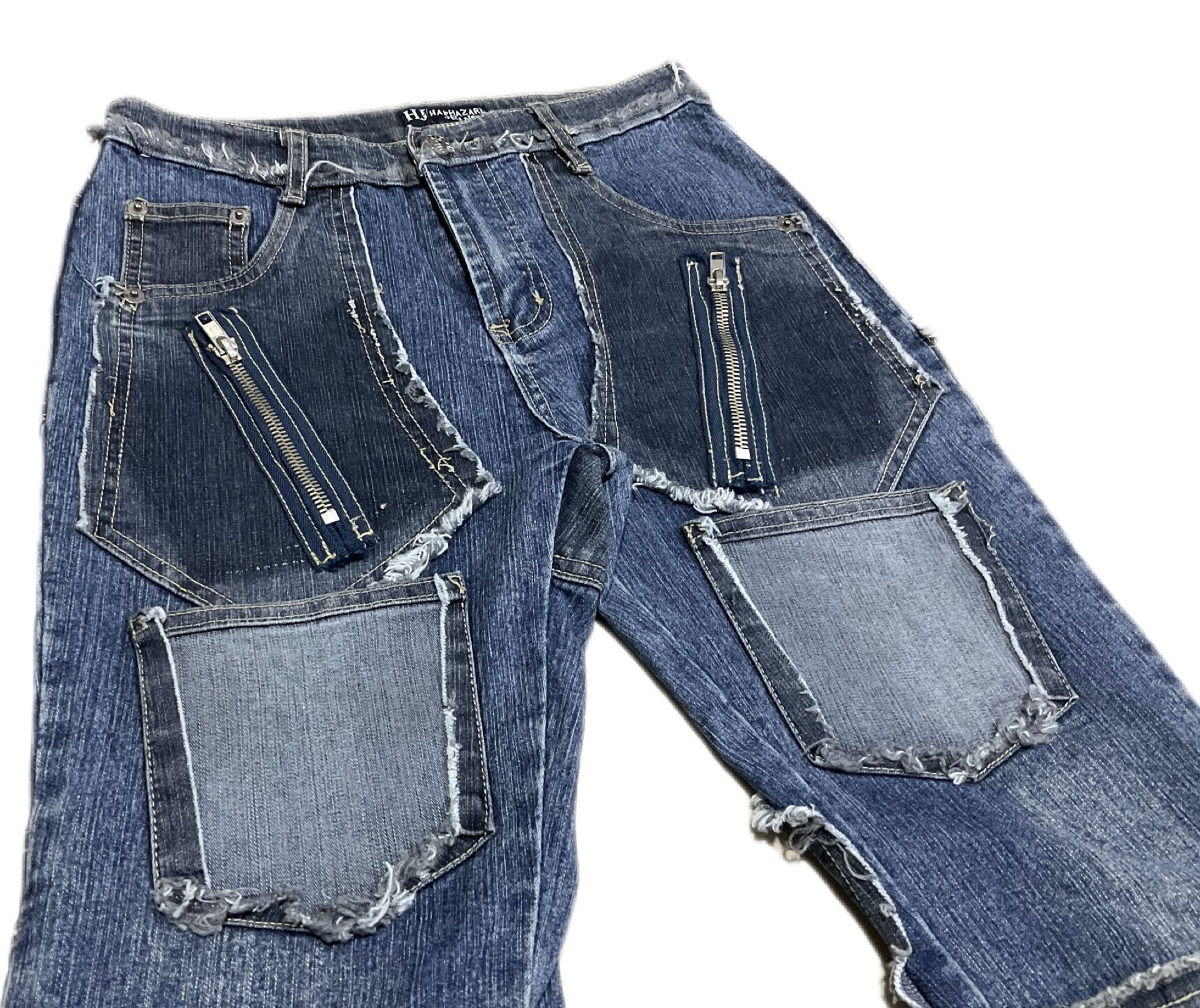 14th Addiction × Hysteric Glamour × If Six Was Nine 🔥Sick Y2K Haphazard Crazy Pockets Patchwork Flare Denim Size US 27 - 3 Thumbnail