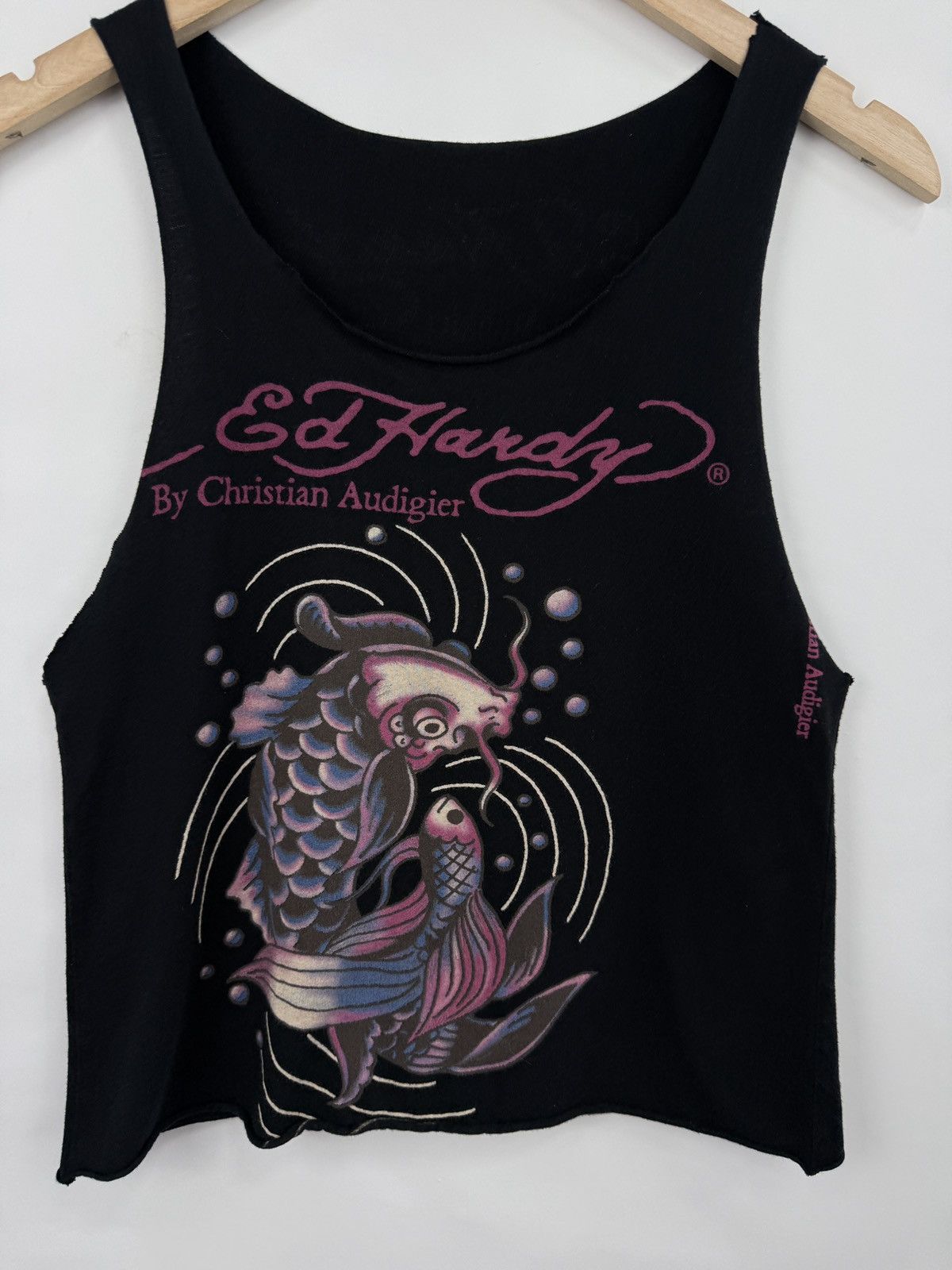 ?? Vintage Ed Hardy Christian Audigier Koi Fish Tank Top Tee