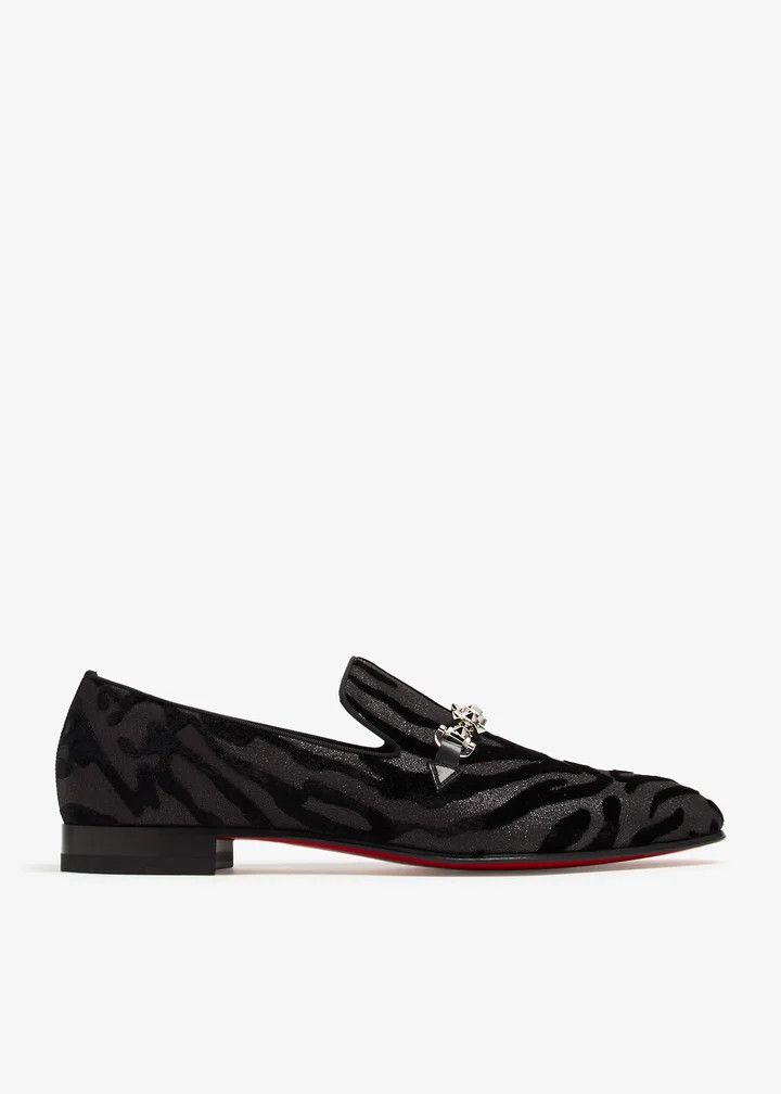 Christian Louboutin os11x0526 Equiswing Velvet Loafers in Black Size US 10 / EU 43 - 1 Thumbnail