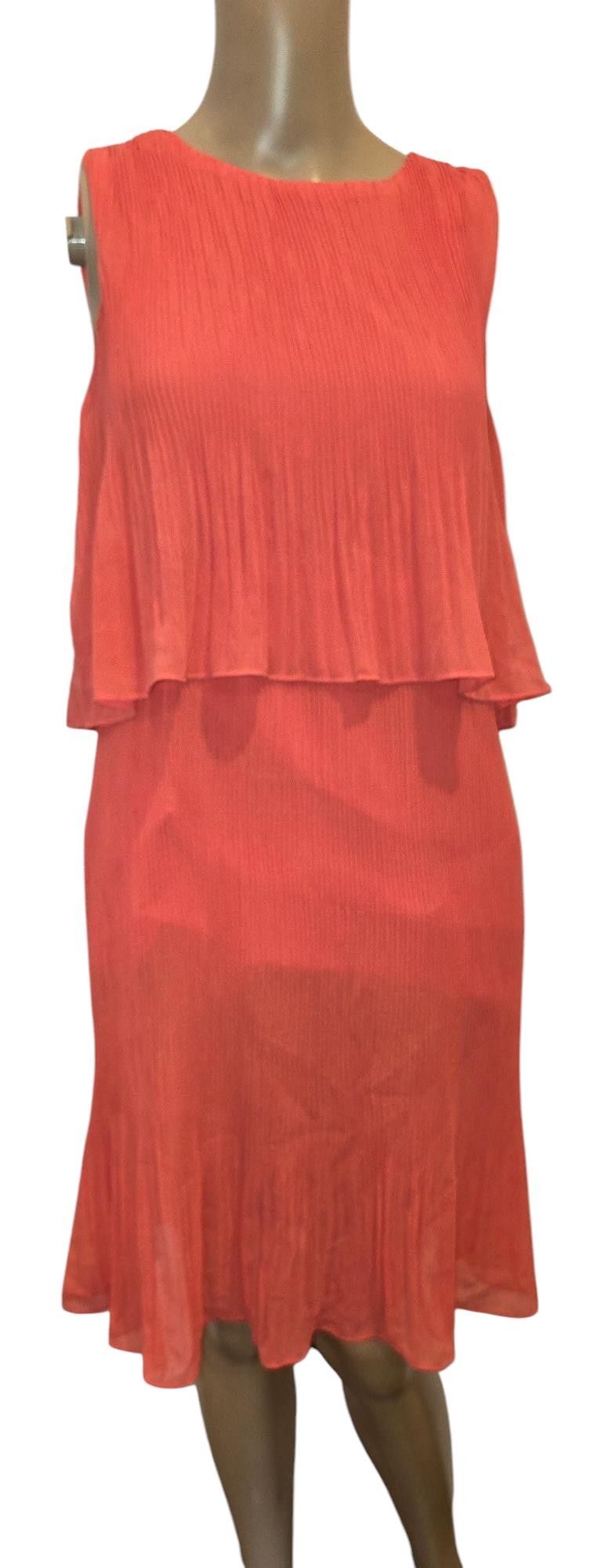 Mickey Mouse Muse Coral Layered Dress - Elegant Flare Topper Size S / US 4 / IT 40 - 1 Thumbnail