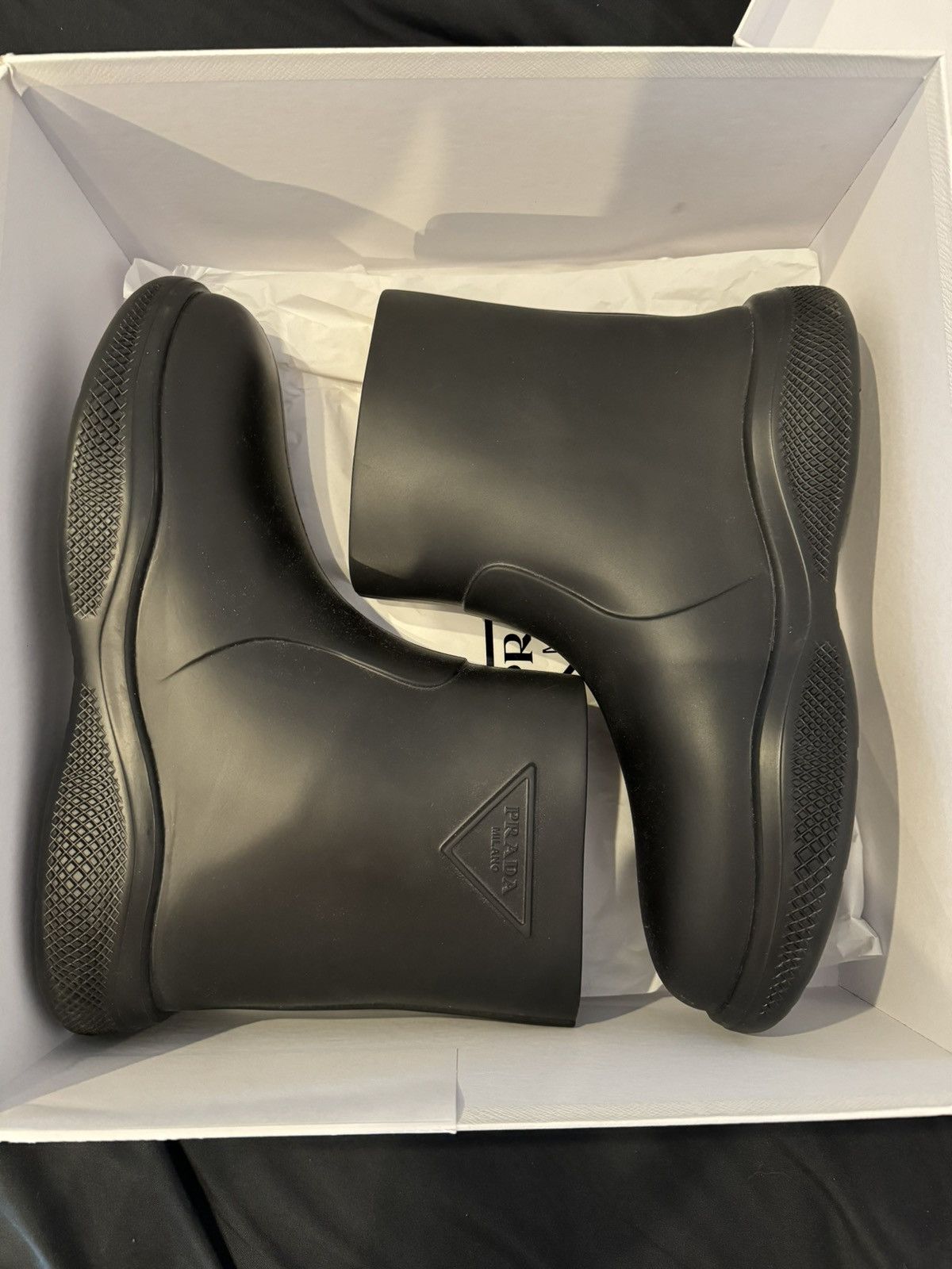 image of Prada Rain Boot in Black, Men's (Size 10)