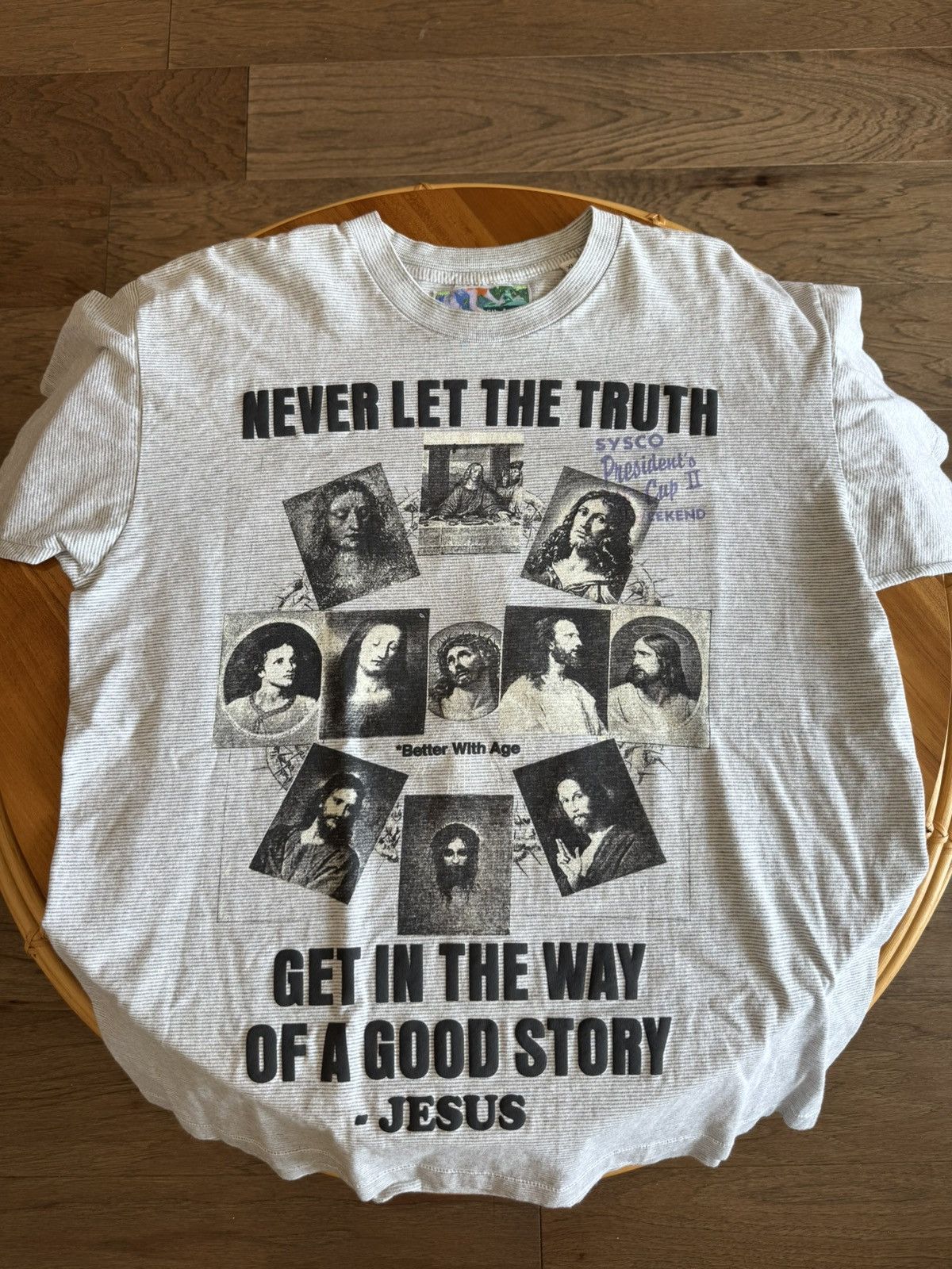 Better With Age Better With Age Jesus Story Tee Striped Grey/Black Size US XL / EU 56 / 4 - 1 Thumbnail