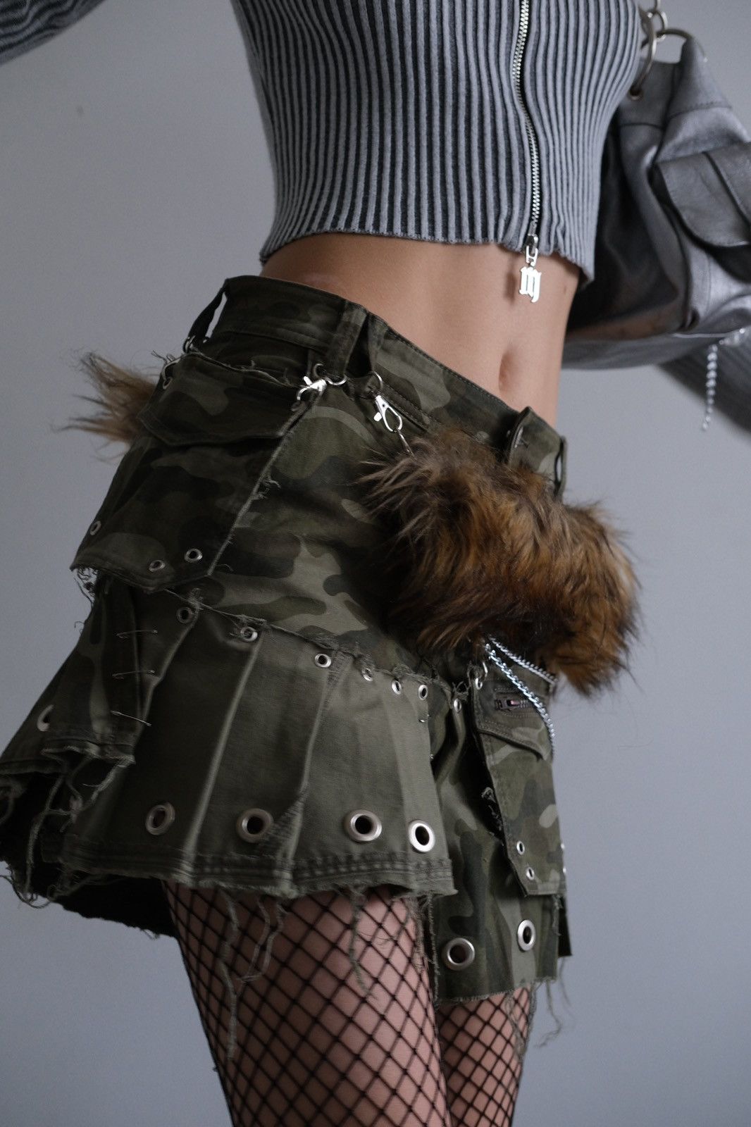 Handmade × Vintage Custom denim skirt y2k avant-garde Size 28" / US 6 / IT 42 - 5 Thumbnail